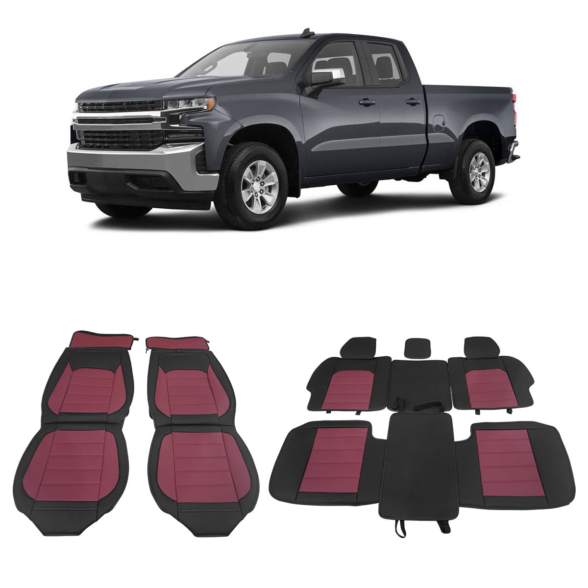 2007-2023 Silverado 1500/2500HD/3500HD Car Seat Covers w/ Pocket