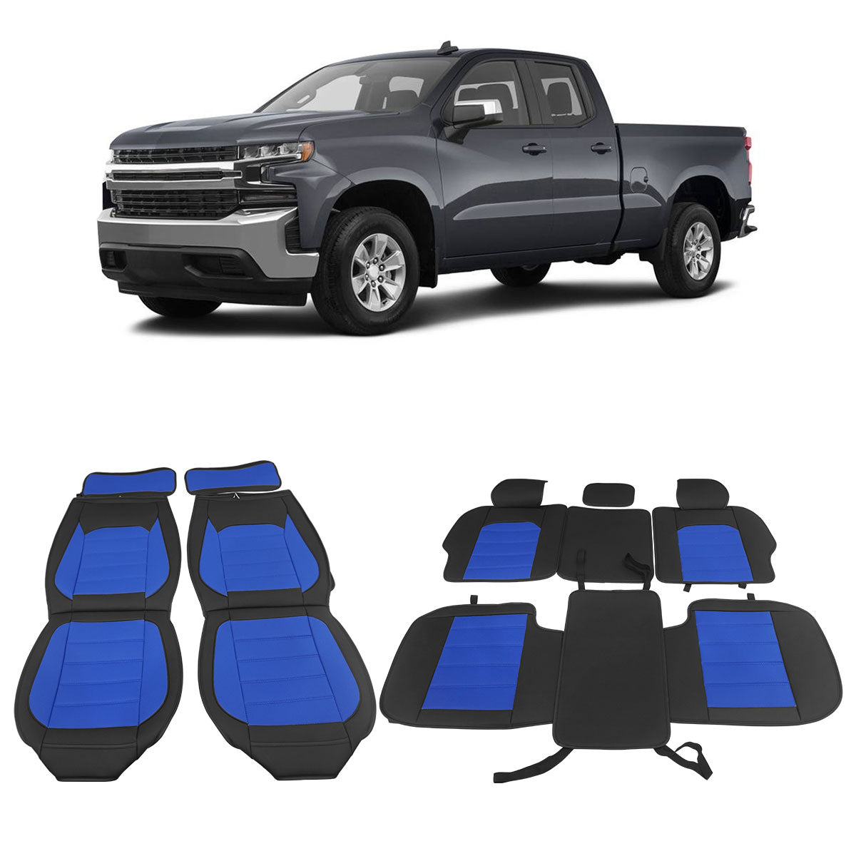 2007-2023 Silverado 1500/2500HD/3500HD Car Seat Covers w/ Pocket