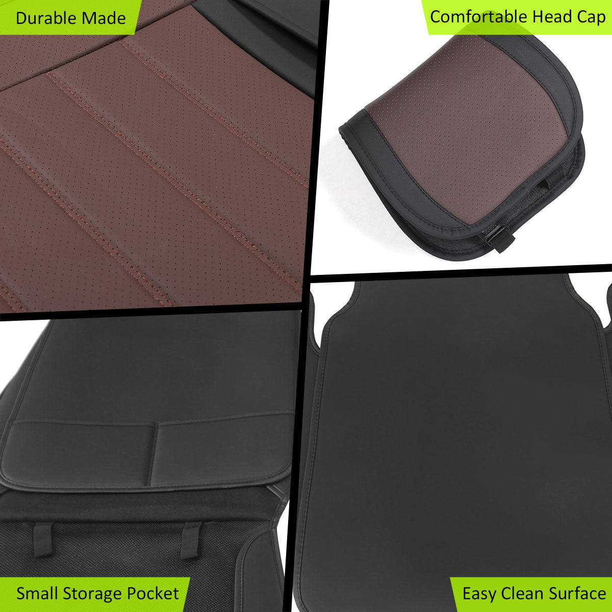 2009-2025 Ford F150 Crew Cab PU Leather Car Seat Cover w/ Pocket
