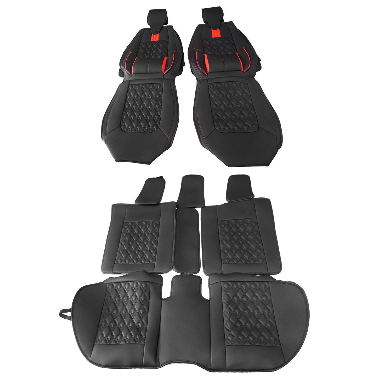 2016-2021 Honda Civic Seat Covers PU Leather Car Cushion w/ Lumbar