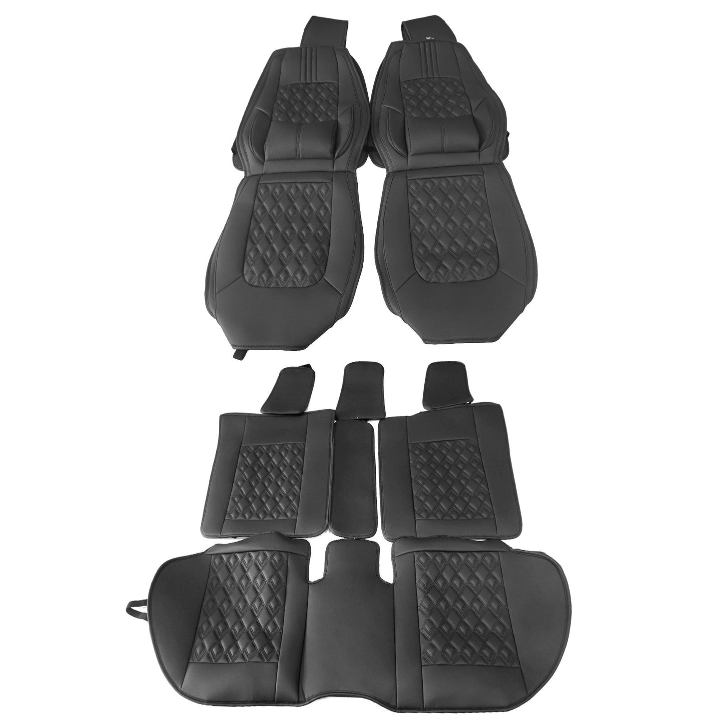 2016-2021 Honda Civic Seat Covers PU Leather Car Cushion w/ Lumbar