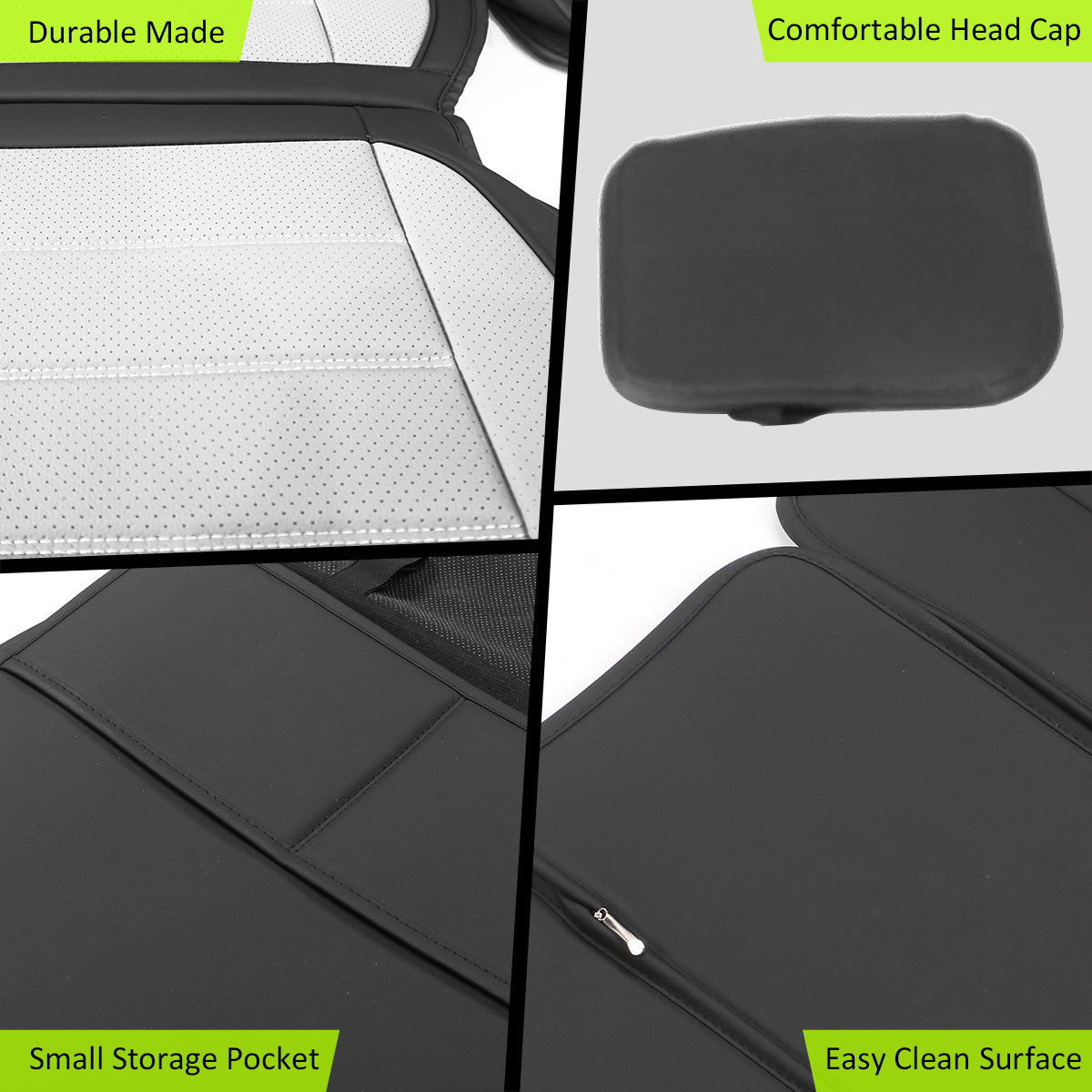 2007-2025 Jeep Wrangler JK JL Leather Car Seat Cover w/ Pocket
