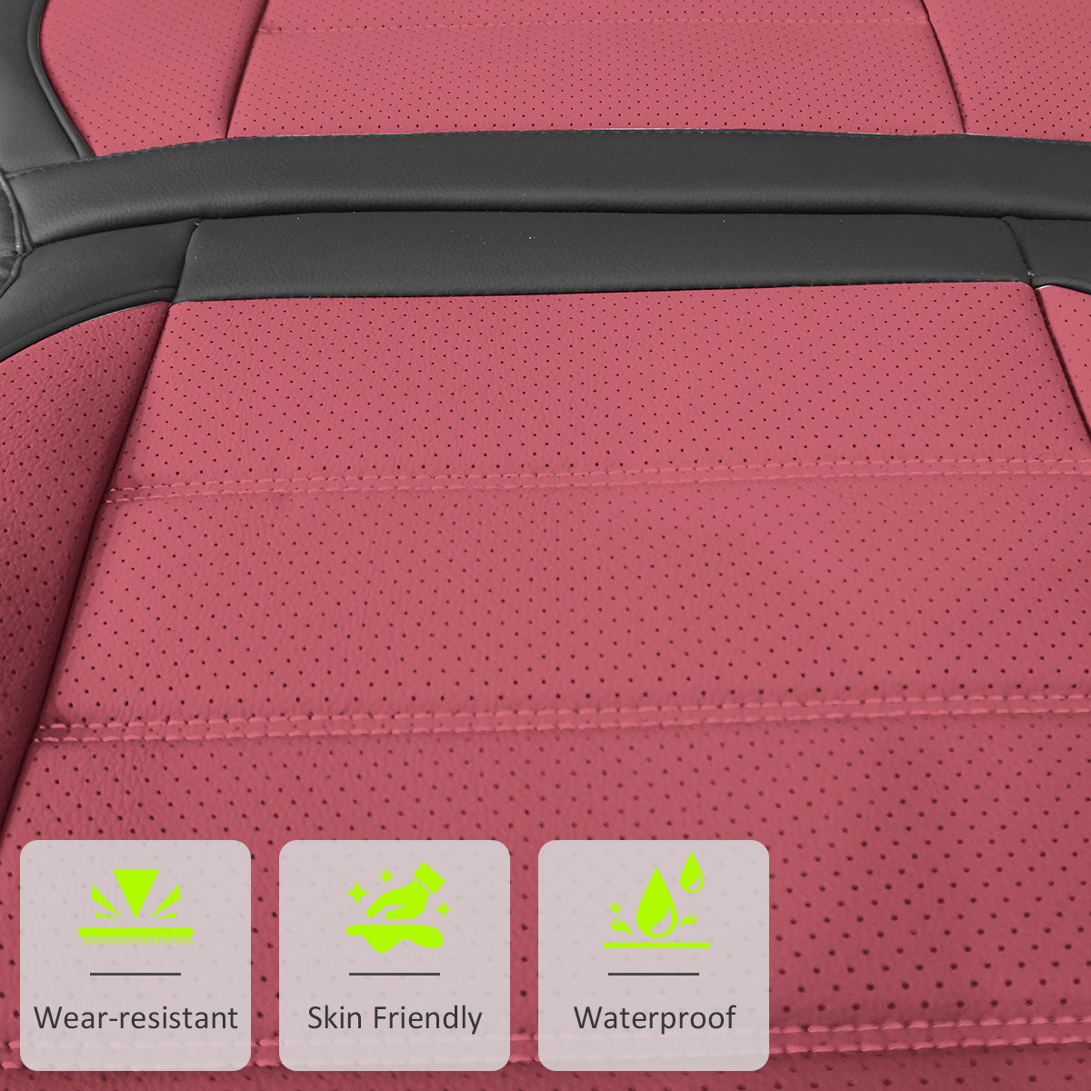 2007-2025 Jeep Wrangler JK JL Leather Car Seat Cover w/ Pocket