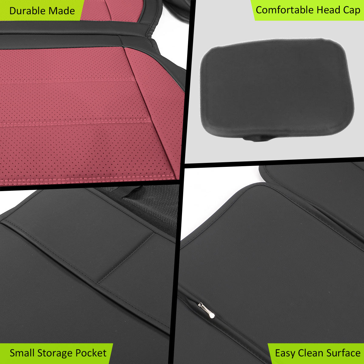 2007-2025 Jeep Wrangler JK JL Leather Car Seat Cover w/ Pocket