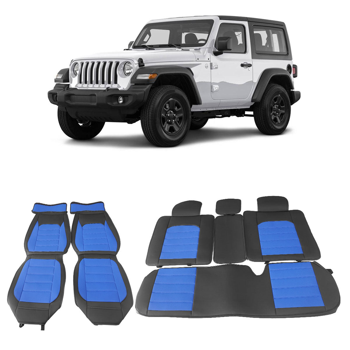 2007-2025 Jeep Wrangler JK JL Leather Car Seat Cover w/ Pocket