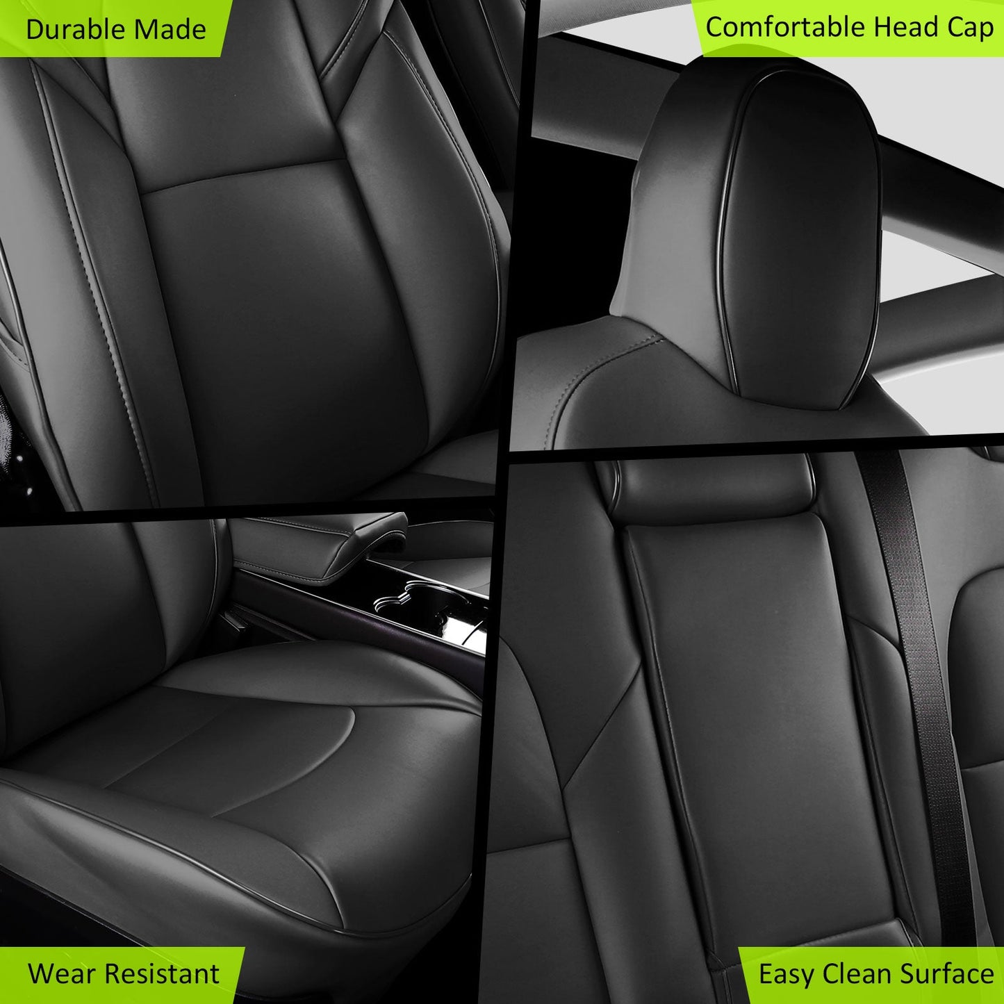 2017-2023 Tesla Model 3 Front Rear 5-Seat Seat Covers Leather