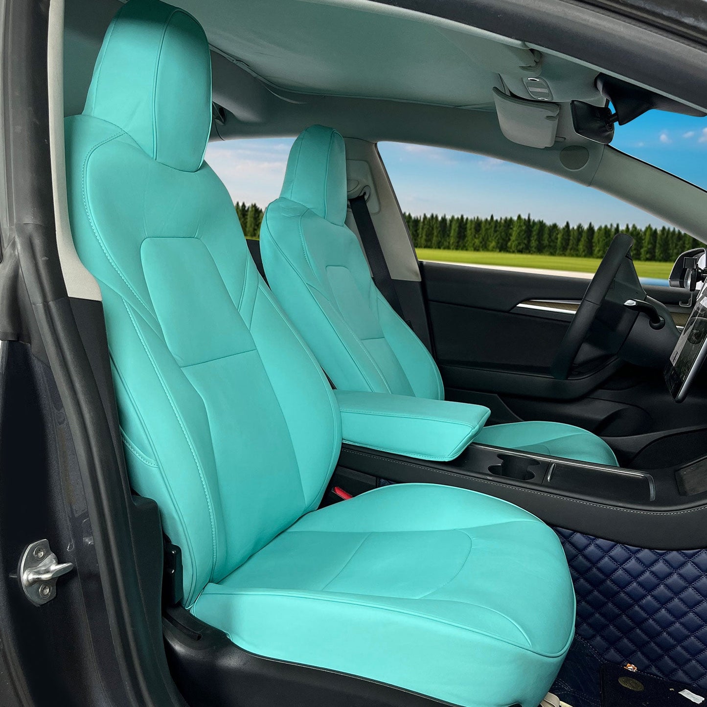 2017-2023 Tesla Model 3 Front Rear 5-Seat Seat Covers Leather