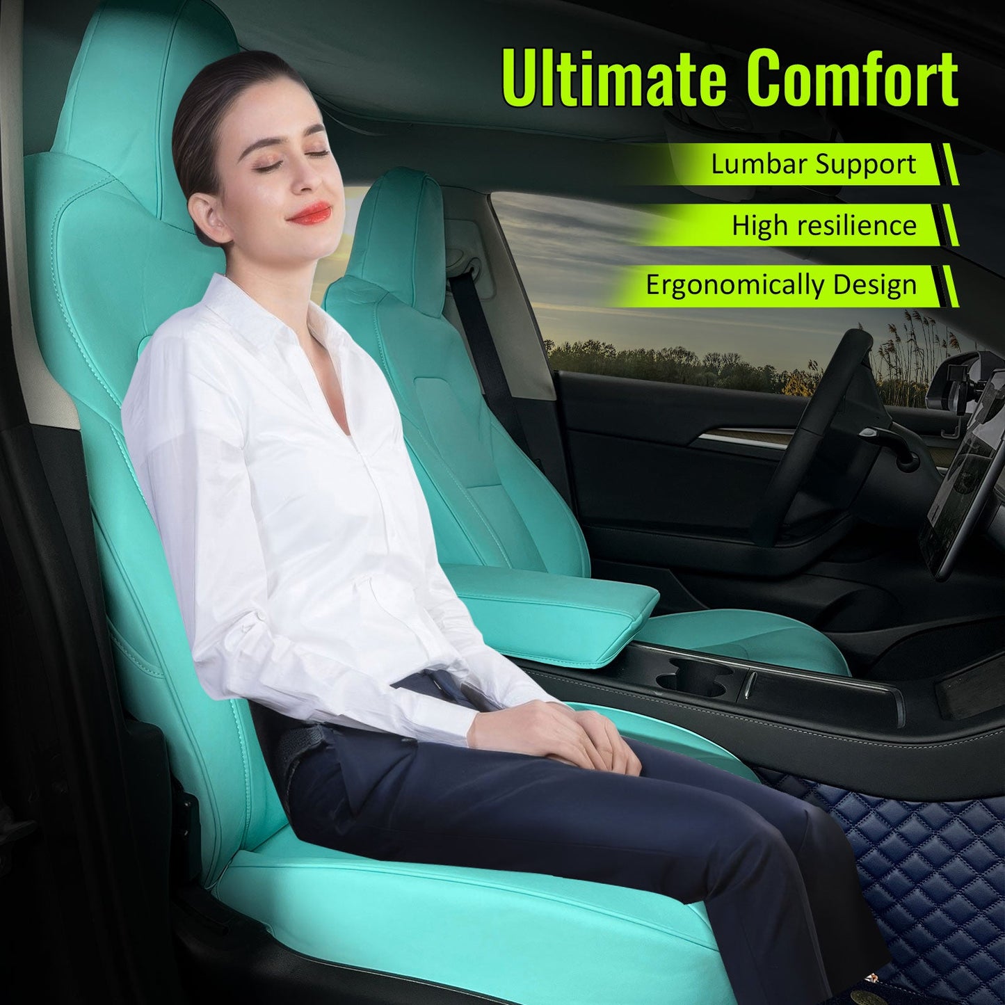 2017-2023 Tesla Model 3 Front Rear 5-Seat Seat Covers Leather