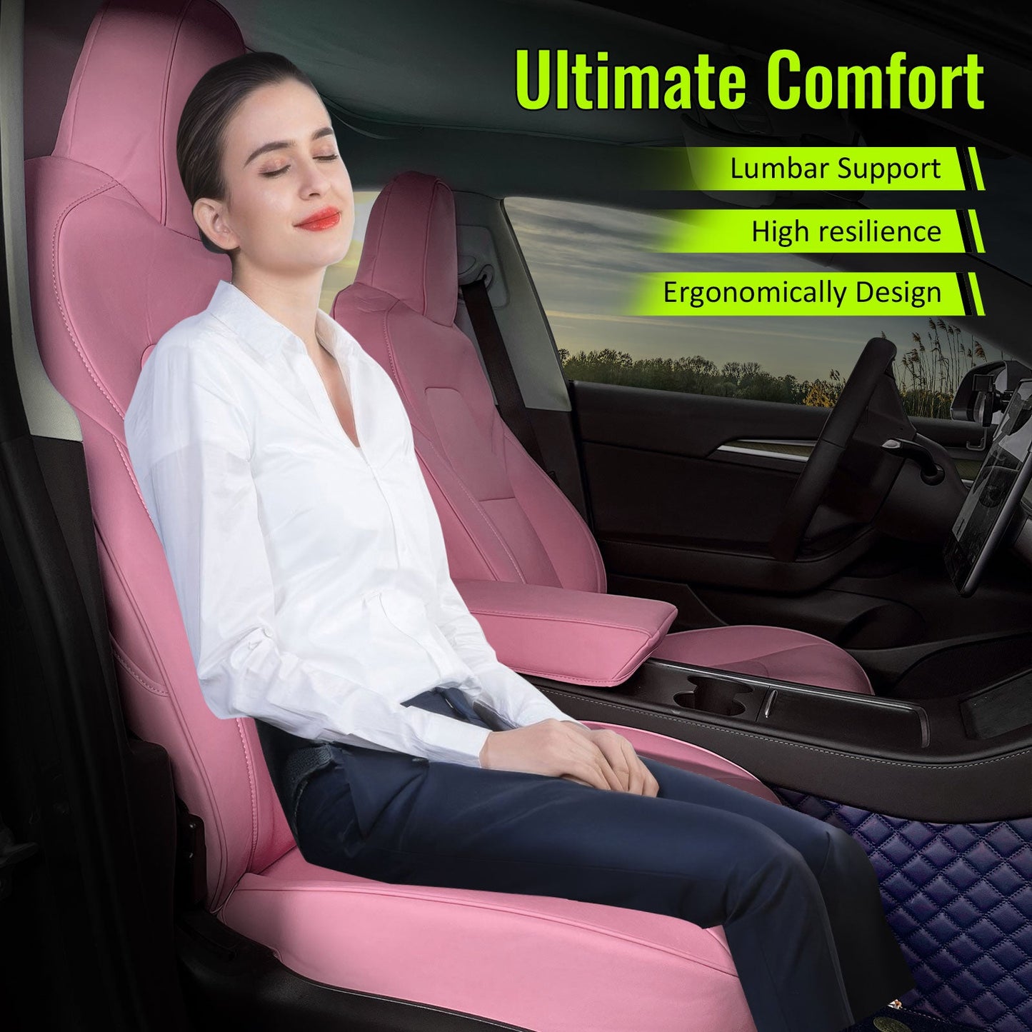 2017-2023 Tesla Model 3 Front Rear 5-Seat Seat Covers Leather