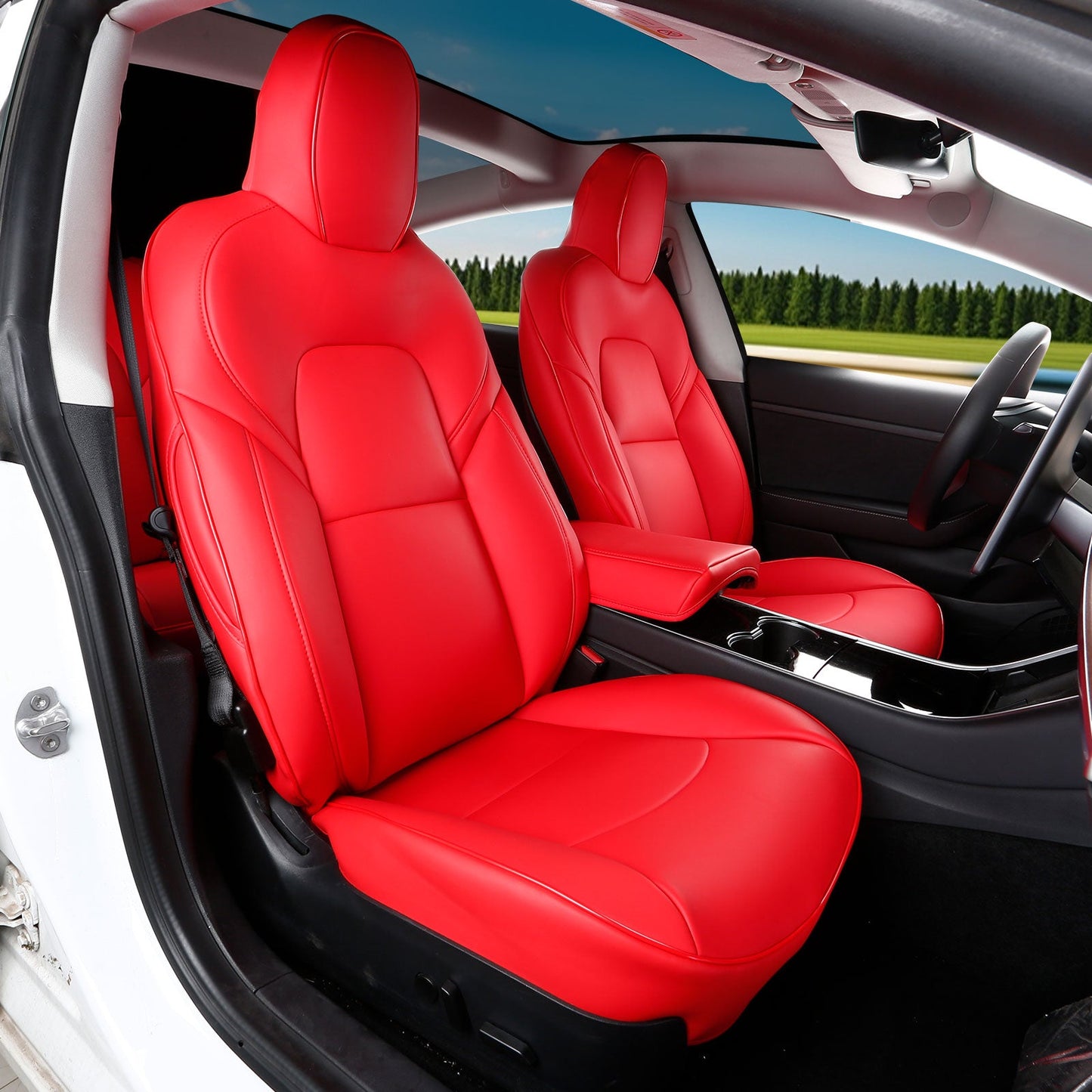 2017-2023 Tesla Model 3 Front Rear 5-Seat Seat Covers Leather