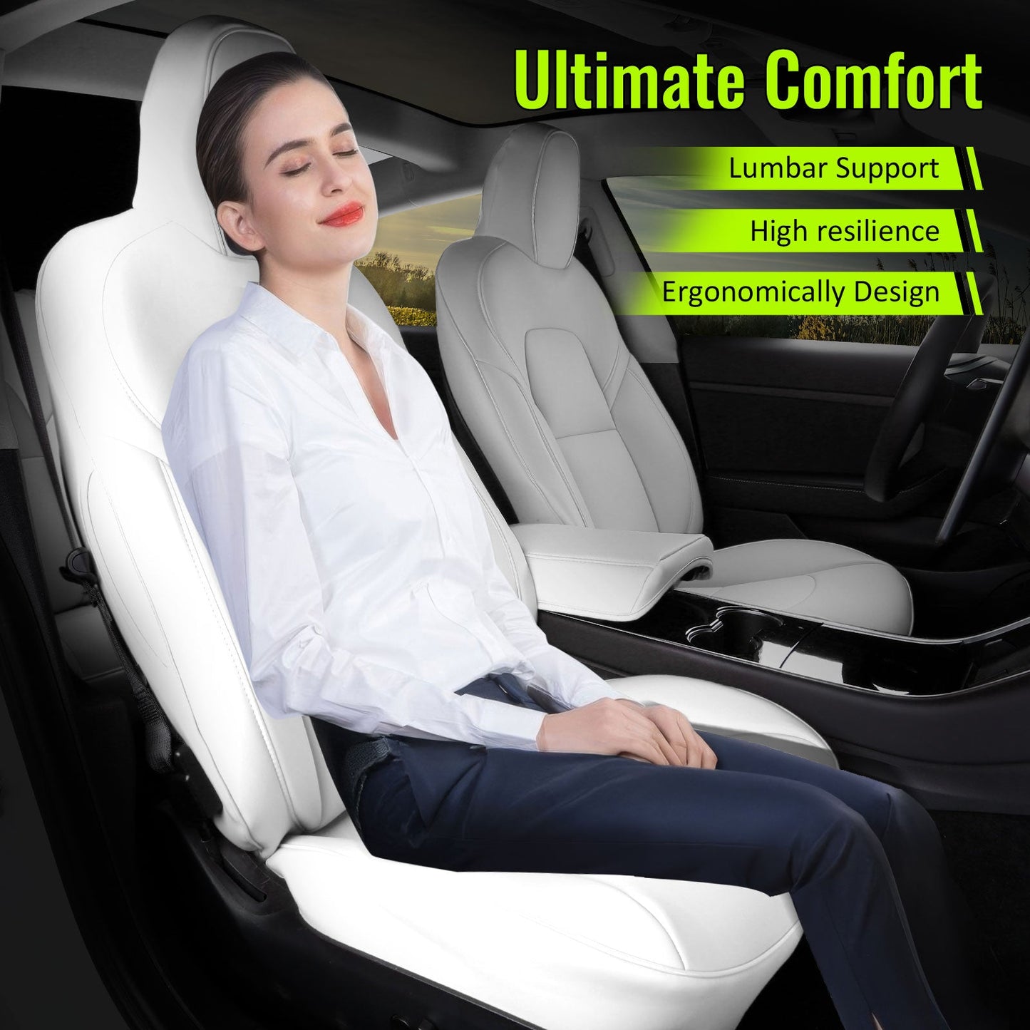 2017-2023 Tesla Model 3 Front Rear 5-Seat Seat Covers Leather
