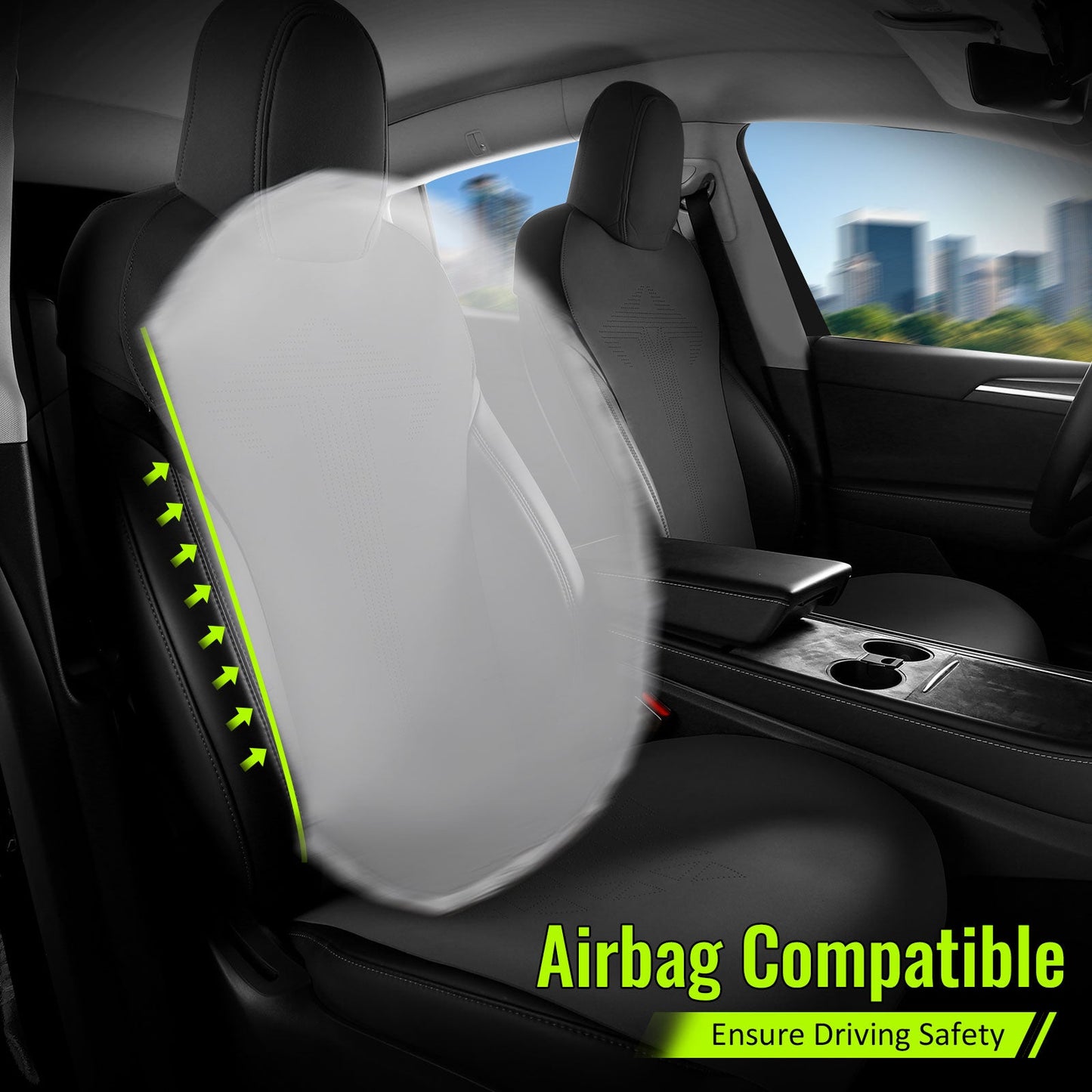2017-2023 Tesla Model 3 Seat Covers Cushions V1 Suede Leather