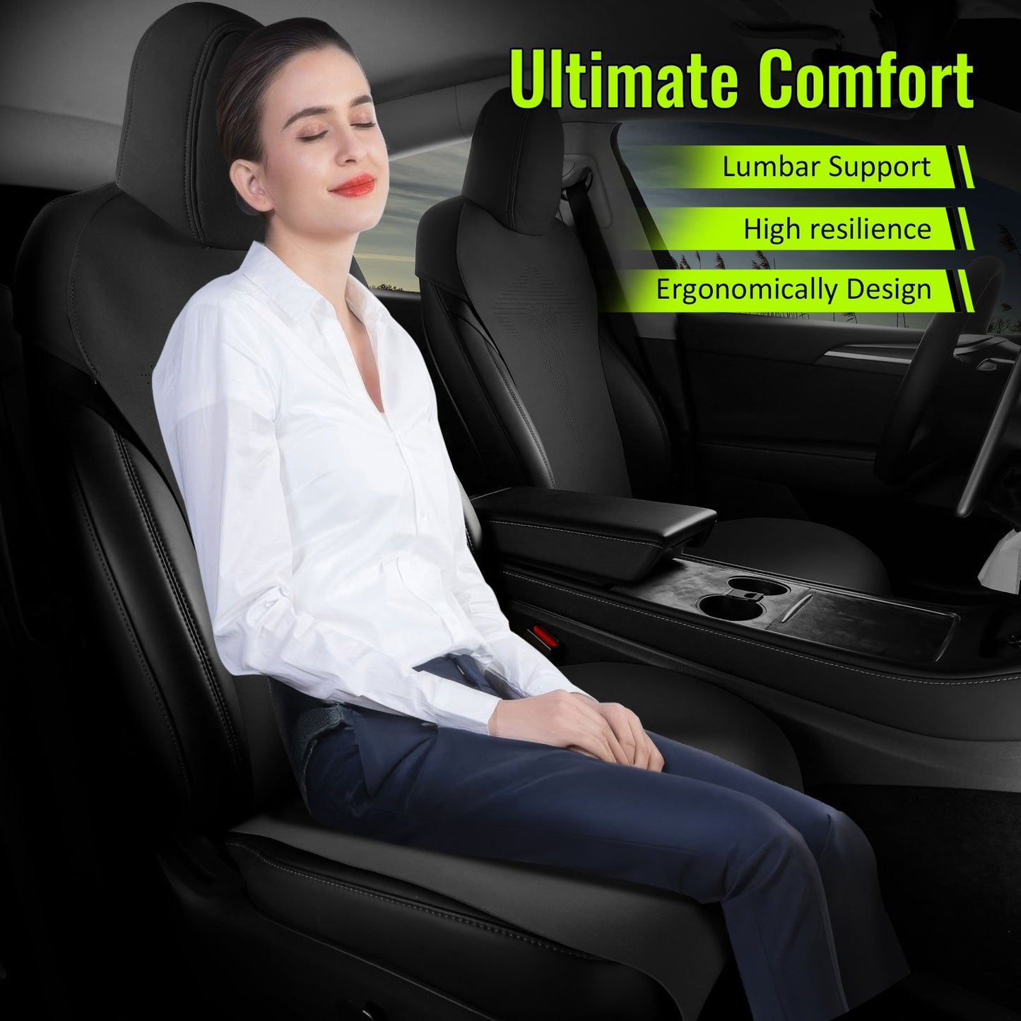 2017-2023 Tesla Model 3 Seat Covers Cushions V1 Suede Leather