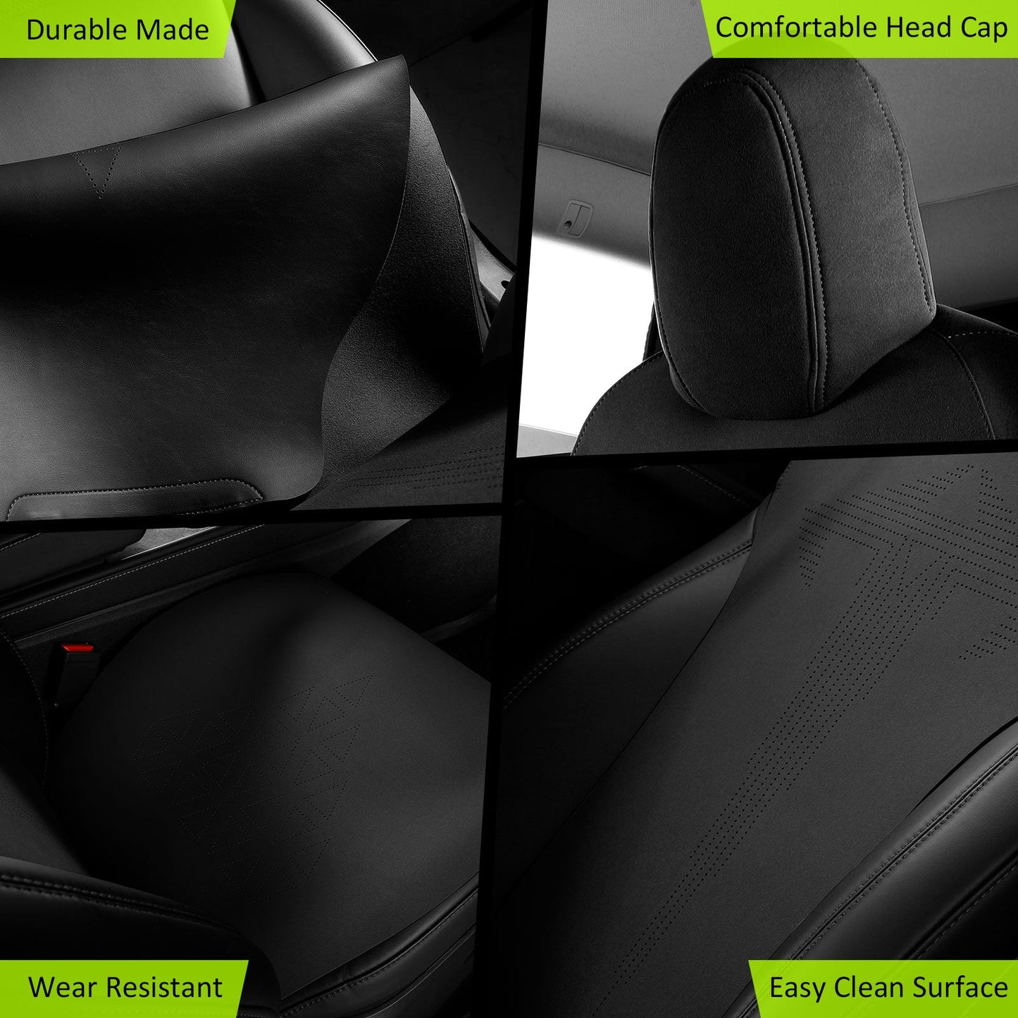2017-2023 Tesla Model 3 Seat Covers Cushions V1 Suede Leather