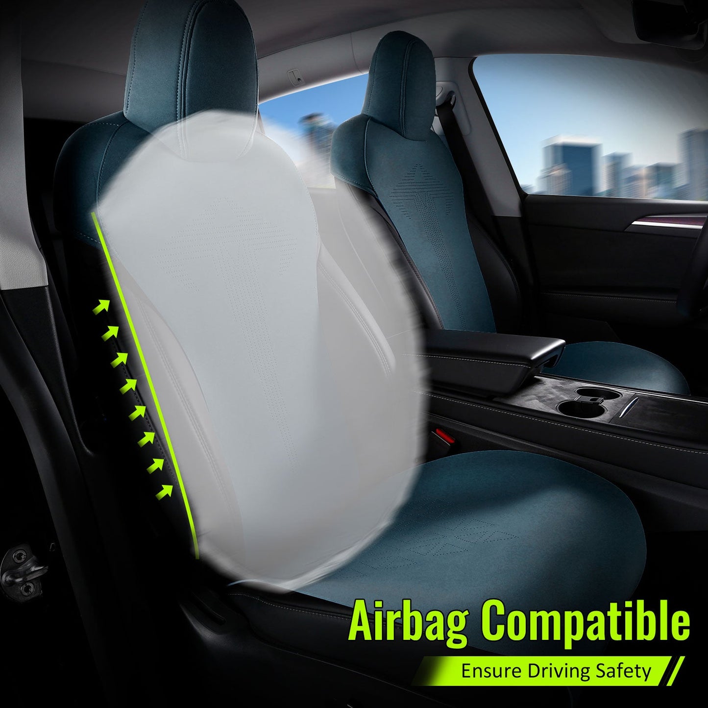 2017-2023 Tesla Model 3 Seat Covers Cushions V1 Suede Leather