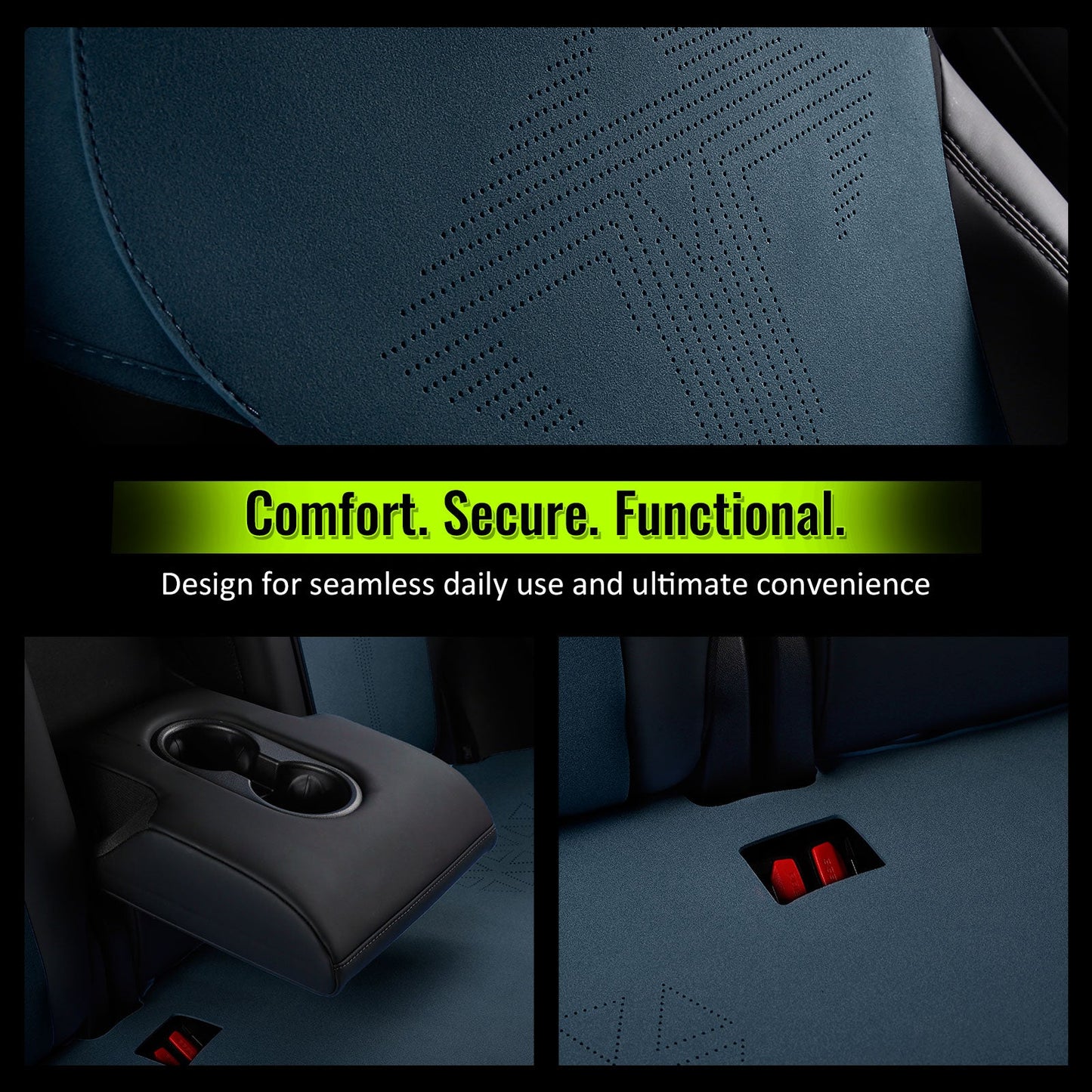2017-2023 Tesla Model 3 Seat Covers Cushions V1 Suede Leather