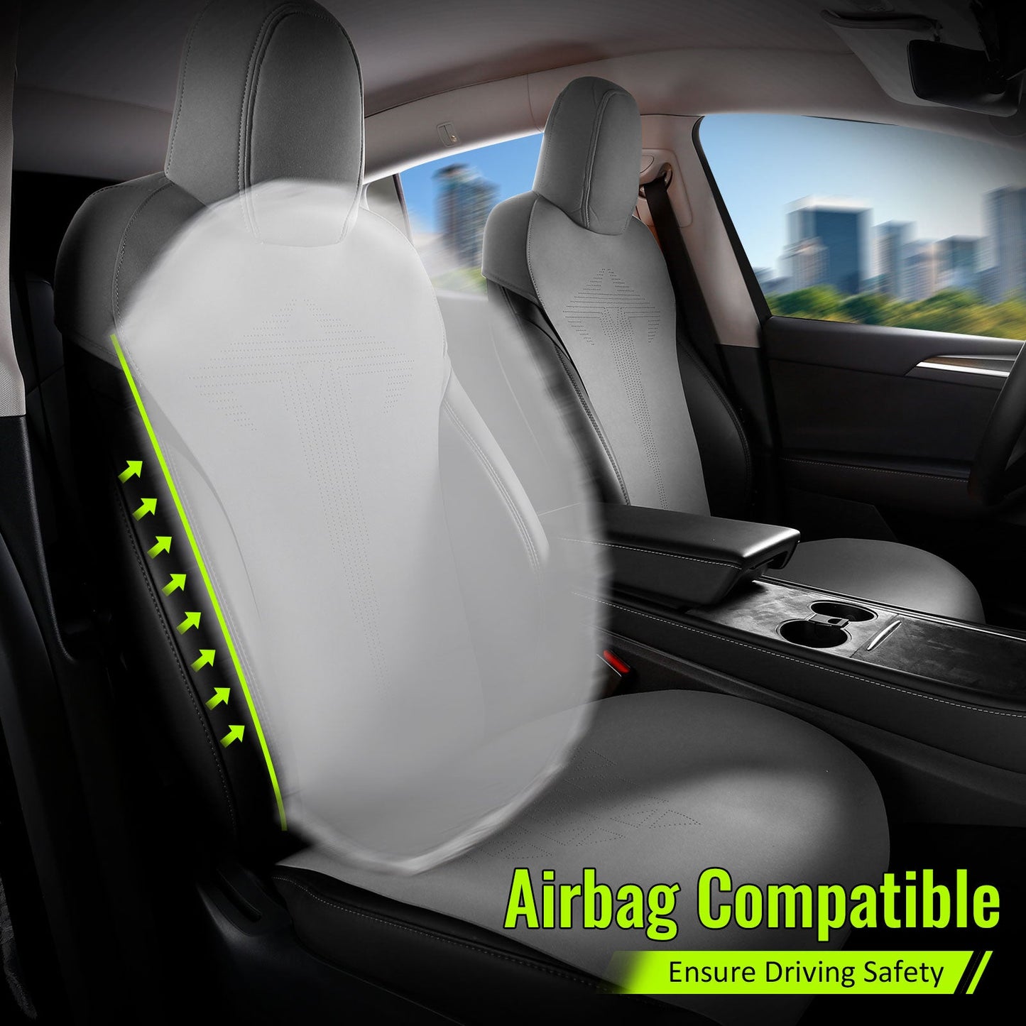 2017-2023 Tesla Model 3 Seat Covers Cushions V1 Suede Leather