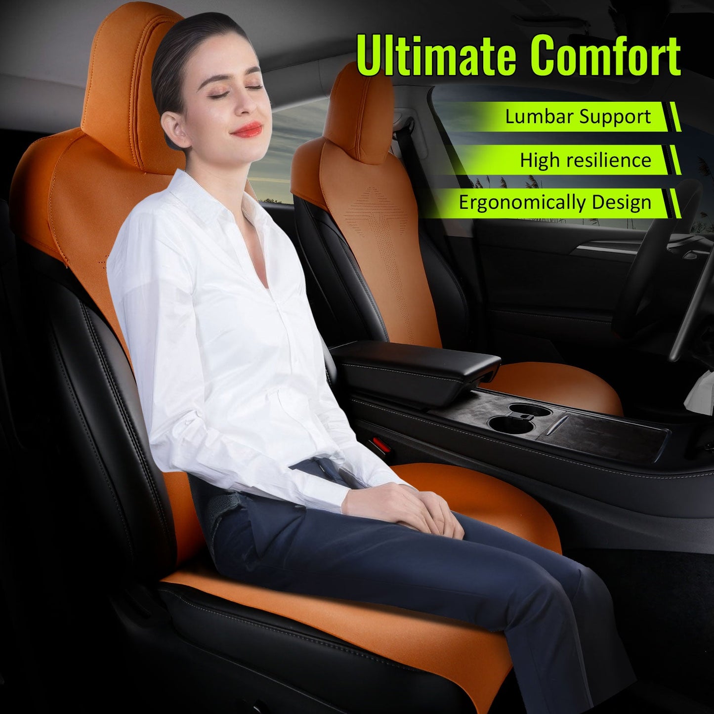 2017-2023 Tesla Model 3 Seat Covers Cushions V1 Suede Leather