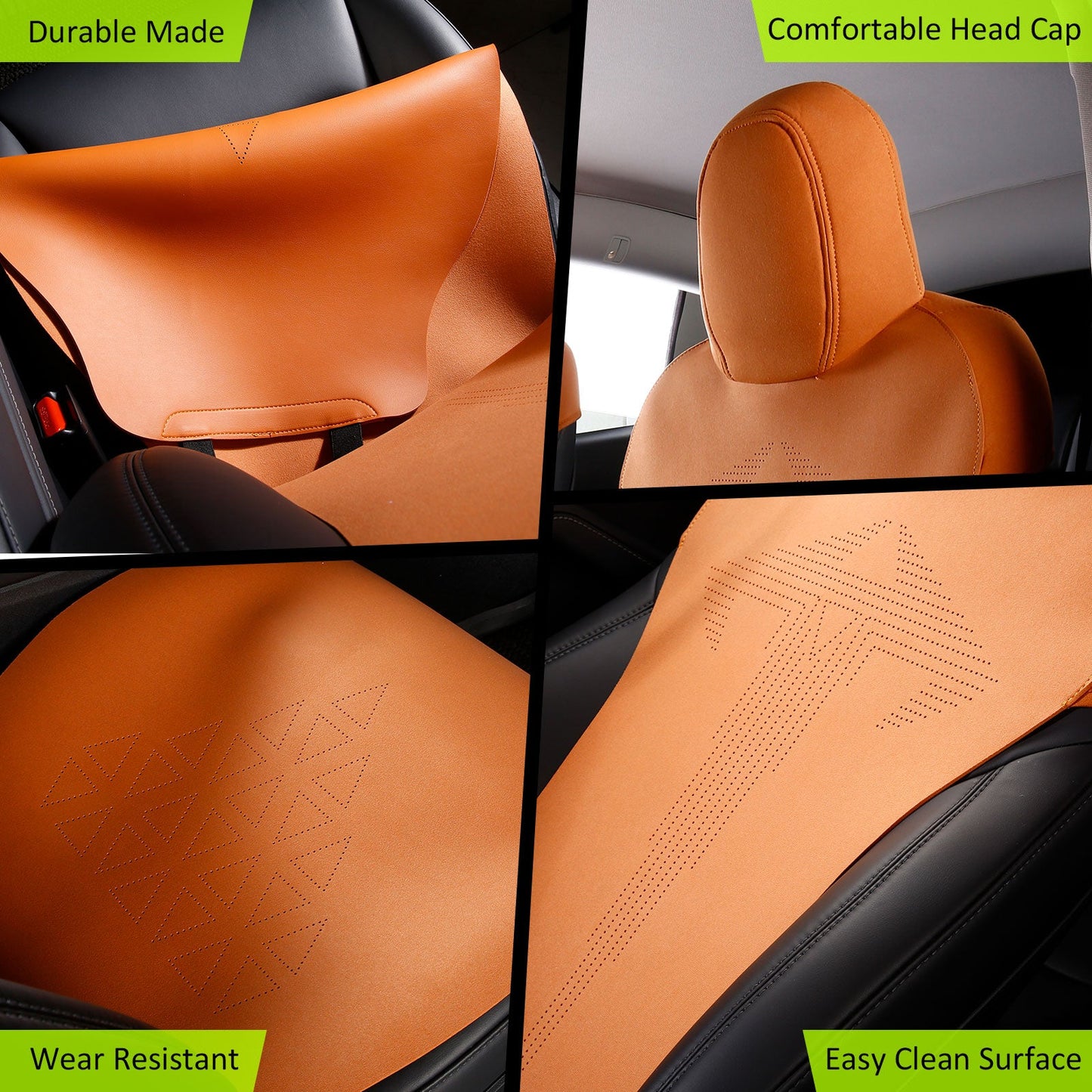 2017-2023 Tesla Model 3 Seat Covers Cushions V1 Suede Leather