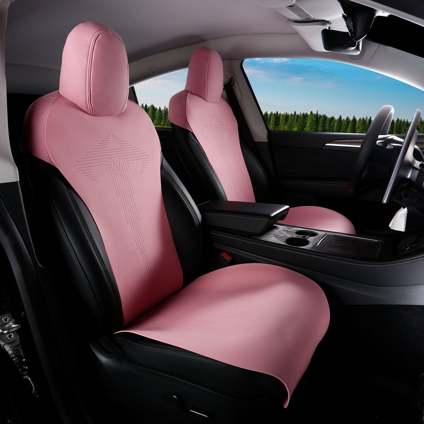 2017-2023 Tesla Model 3 Seat Covers Cushions V1 Suede Leather