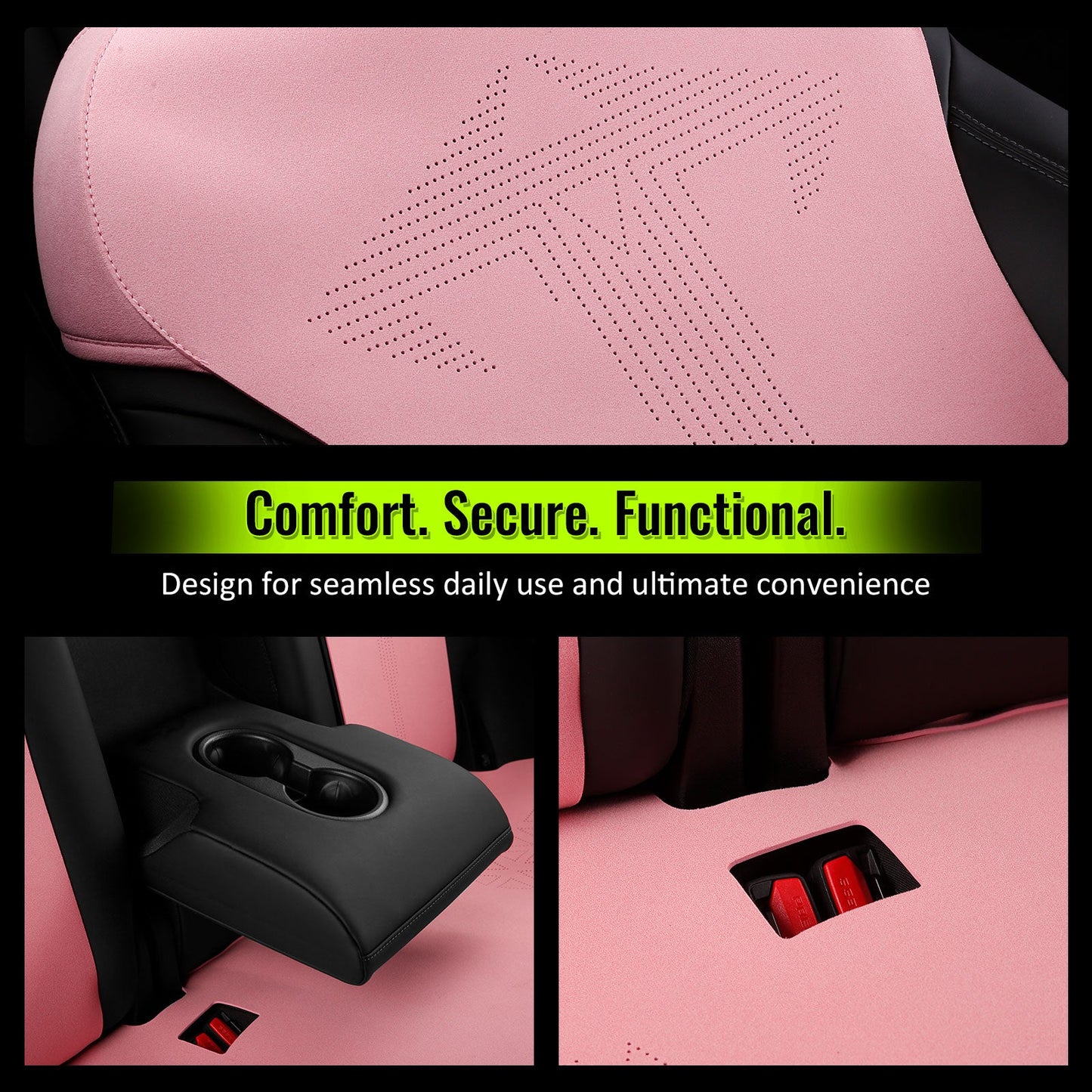 2017-2023 Tesla Model 3 Seat Covers Cushions V1 Suede Leather