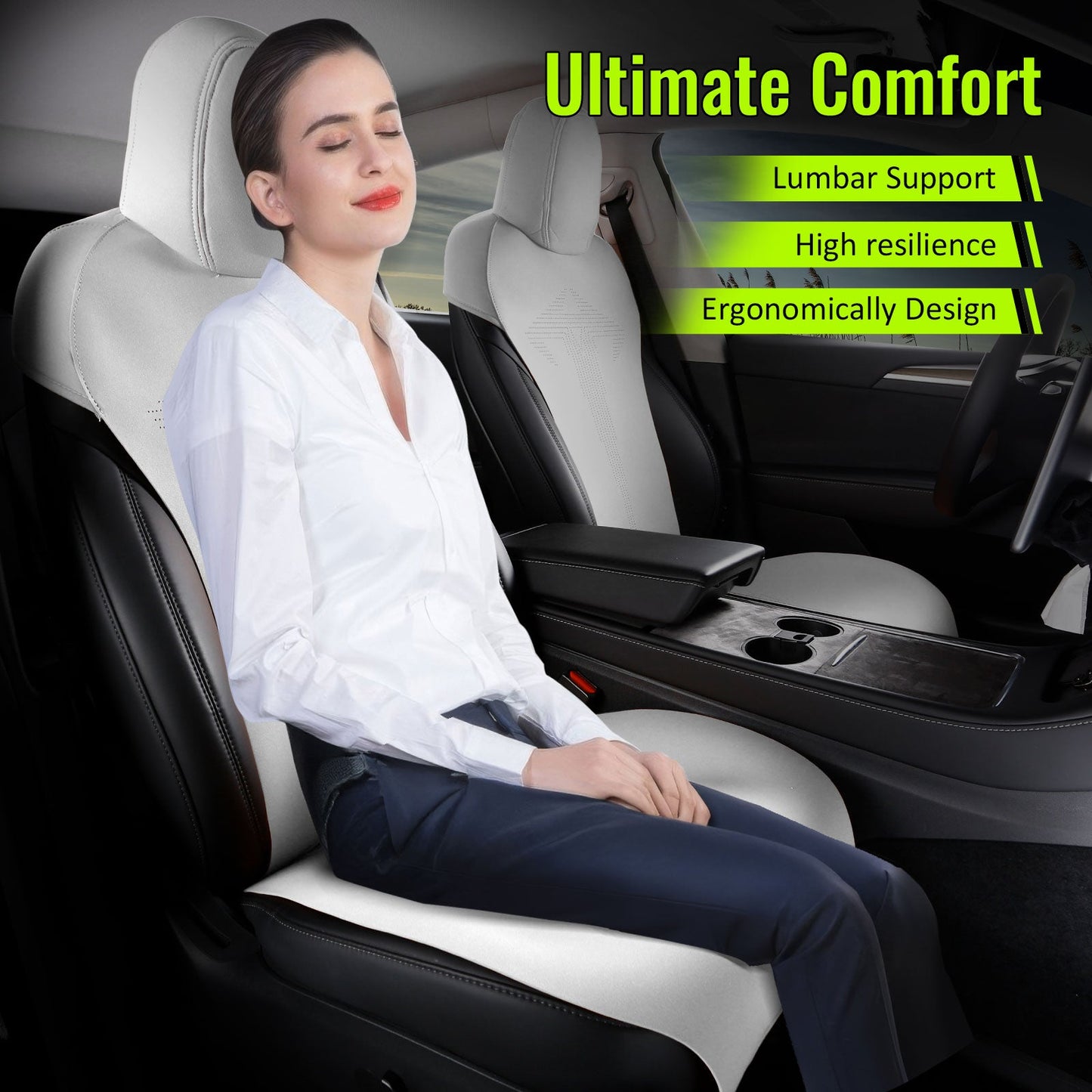 2017-2023 Tesla Model 3 Seat Covers Cushions V1 Suede Leather