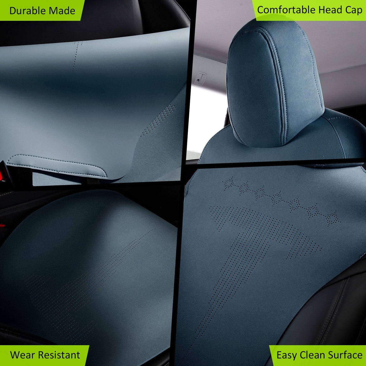 2017-2023 Tesla Model 3 Seat Covers Cushions V2 Suede Leather