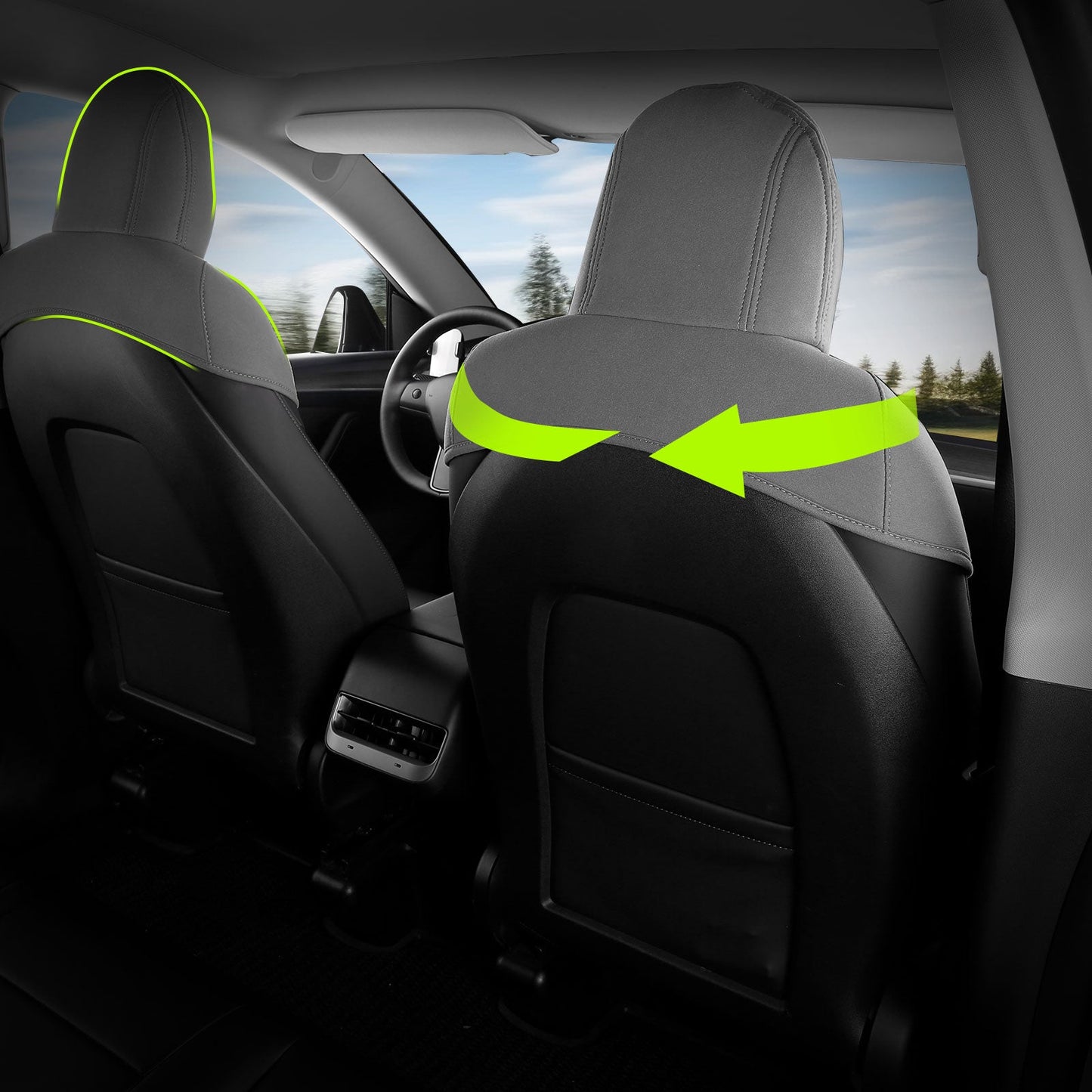 2017-2023 Tesla Model 3 Seat Covers Cushions V2 Suede Leather
