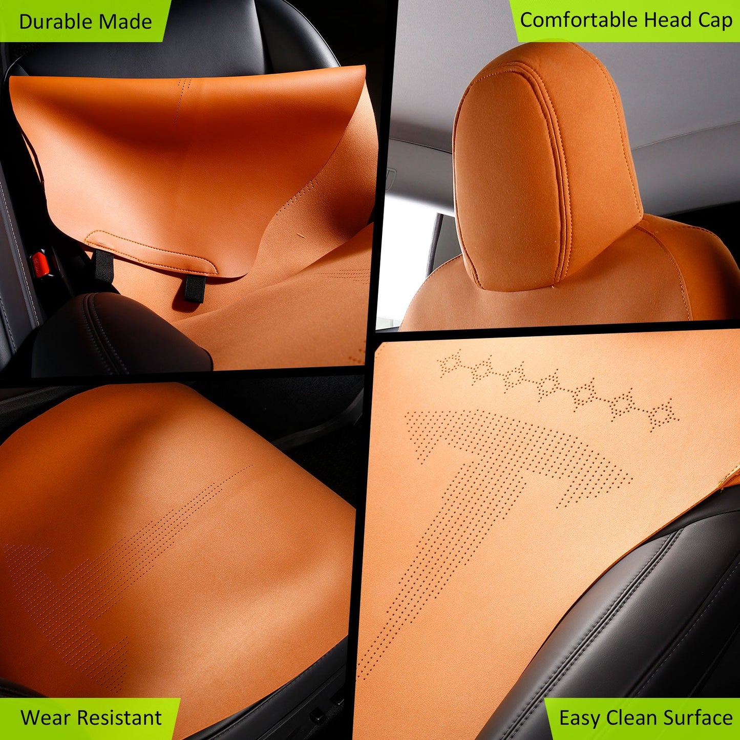 2017-2023 Tesla Model 3 Seat Covers Cushions V2 Suede Leather