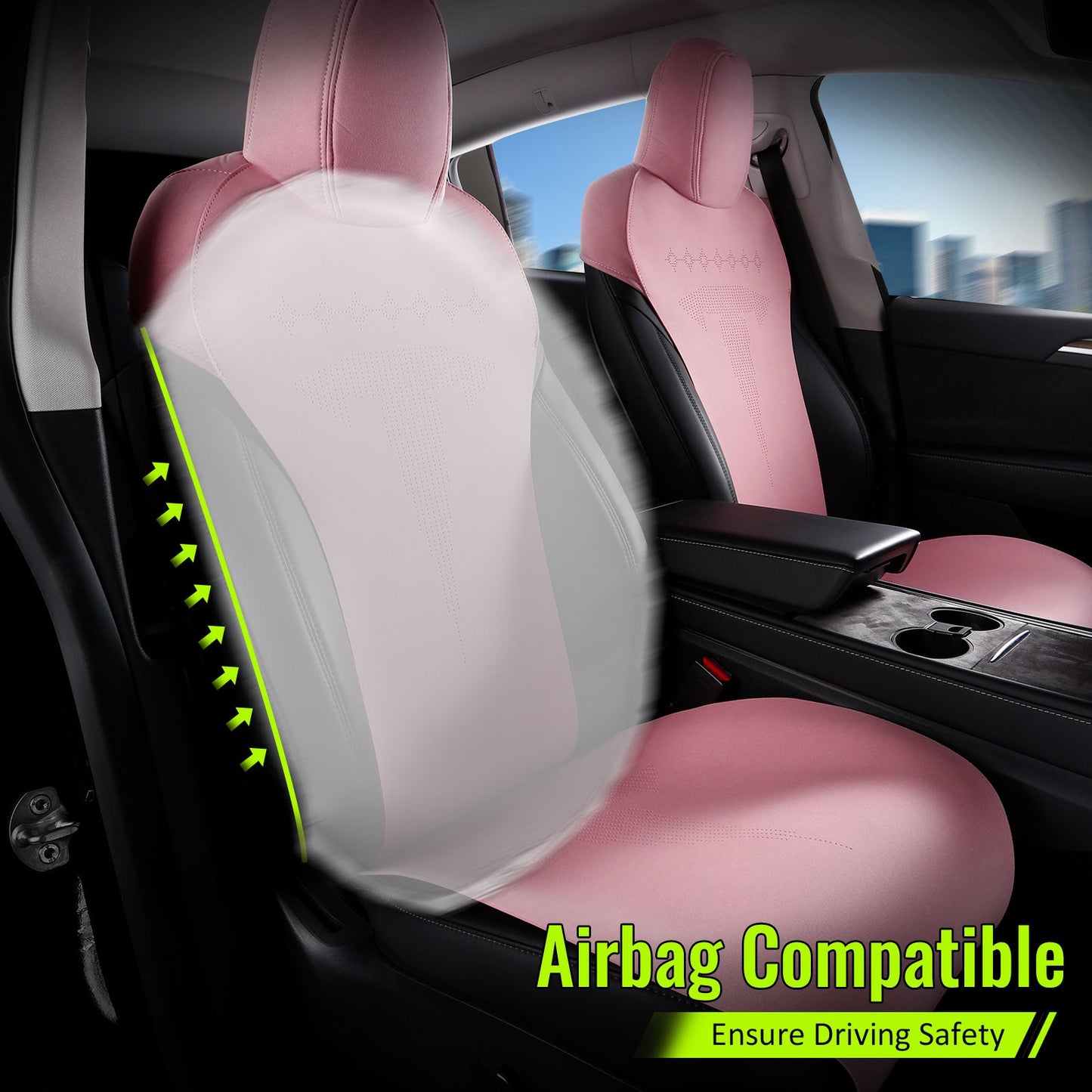 2017-2023 Tesla Model 3 Seat Covers Cushions V2 Suede Leather