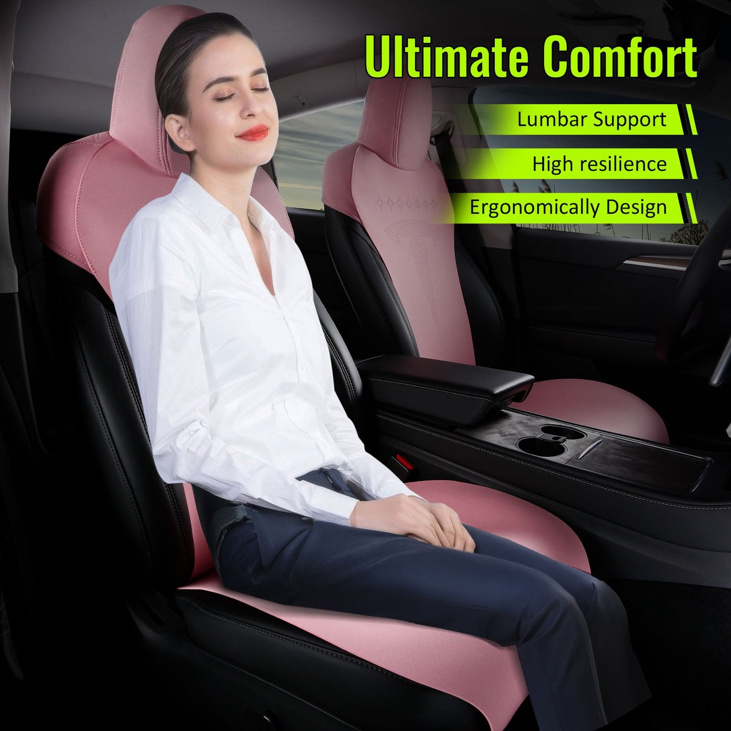 2017-2023 Tesla Model 3 Seat Covers Cushions V2 Suede Leather