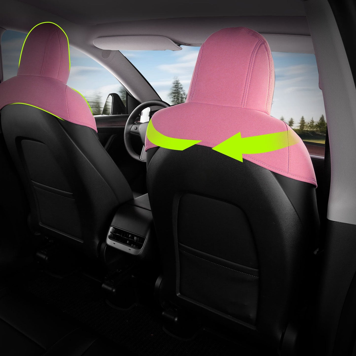 2017-2023 Tesla Model 3 Seat Covers Cushions V2 Suede Leather
