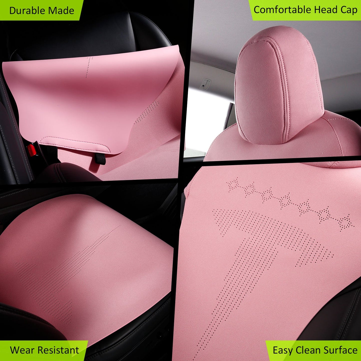 2017-2023 Tesla Model 3 Seat Covers Cushions V2 Suede Leather