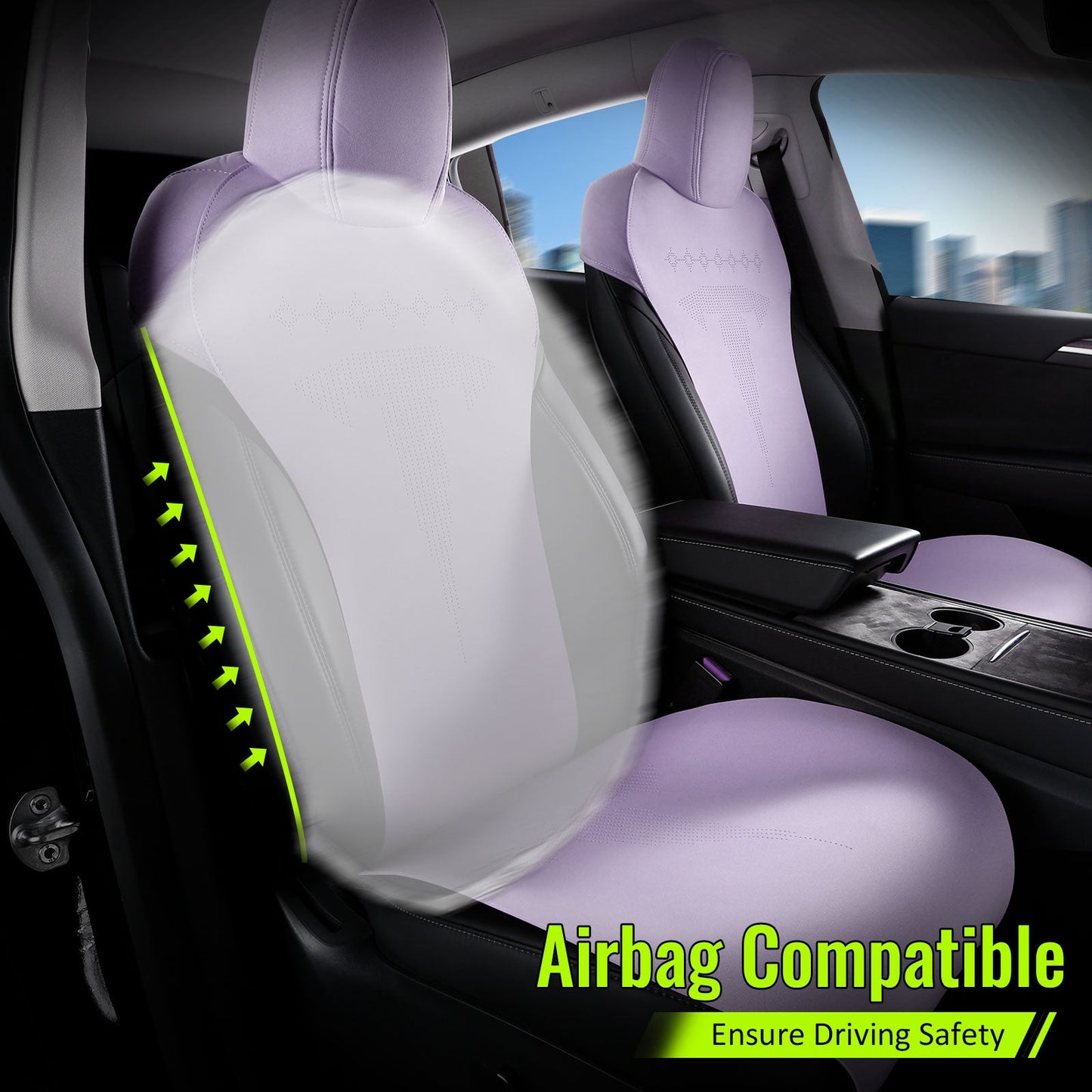 2017-2023 Tesla Model 3 Seat Covers Cushions V2 Suede Leather
