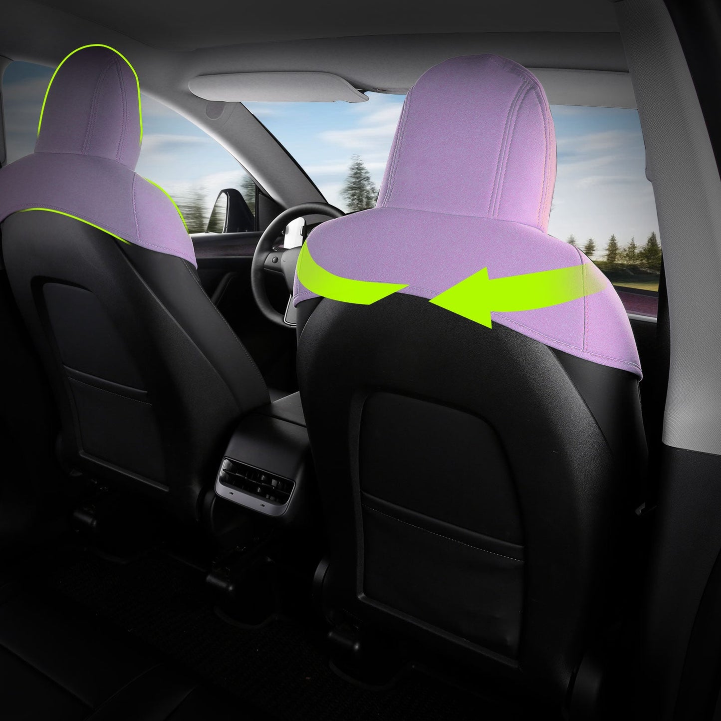 2017-2023 Tesla Model 3 Seat Covers Cushions V2 Suede Leather