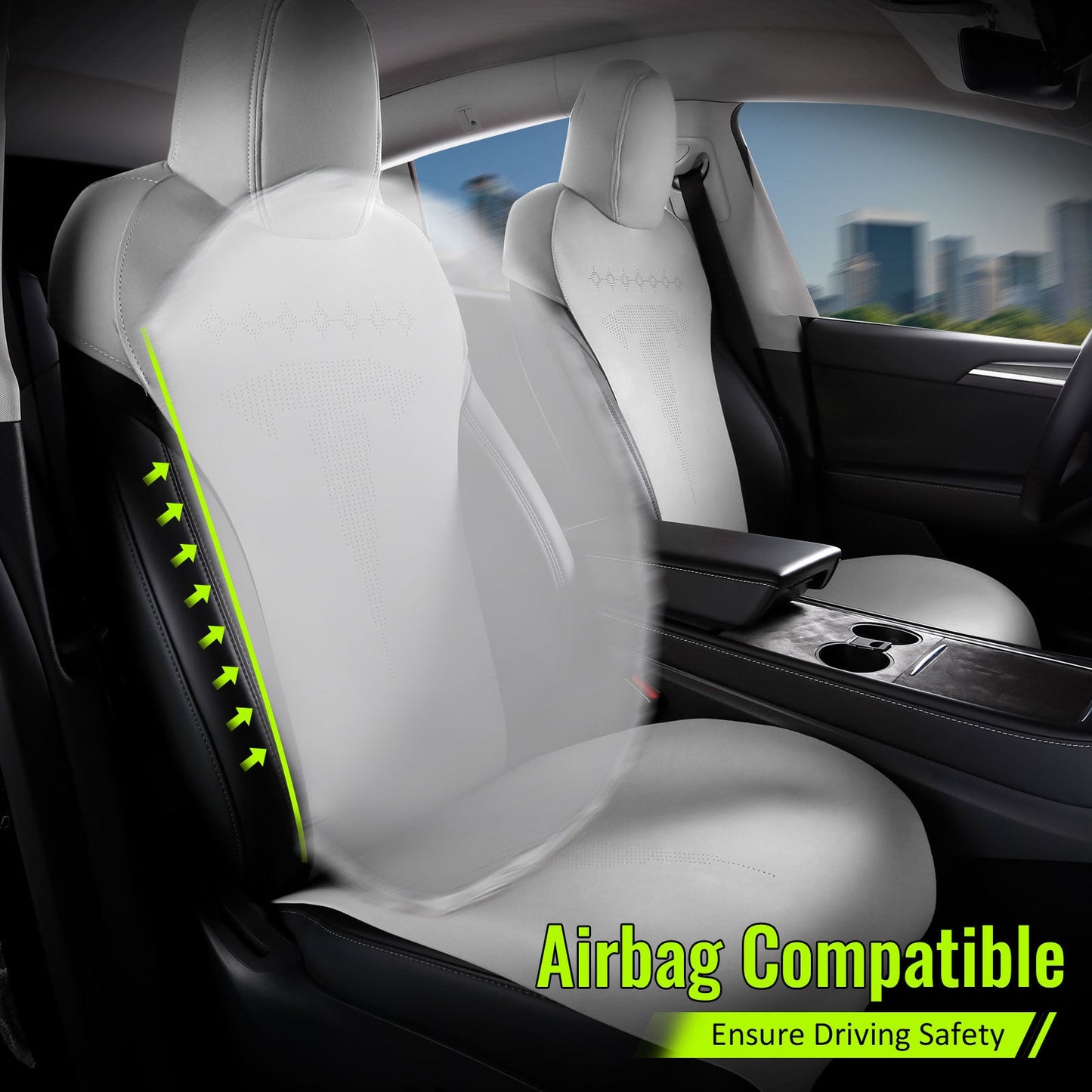 2017-2023 Tesla Model 3 Seat Covers Cushions V2 Suede Leather