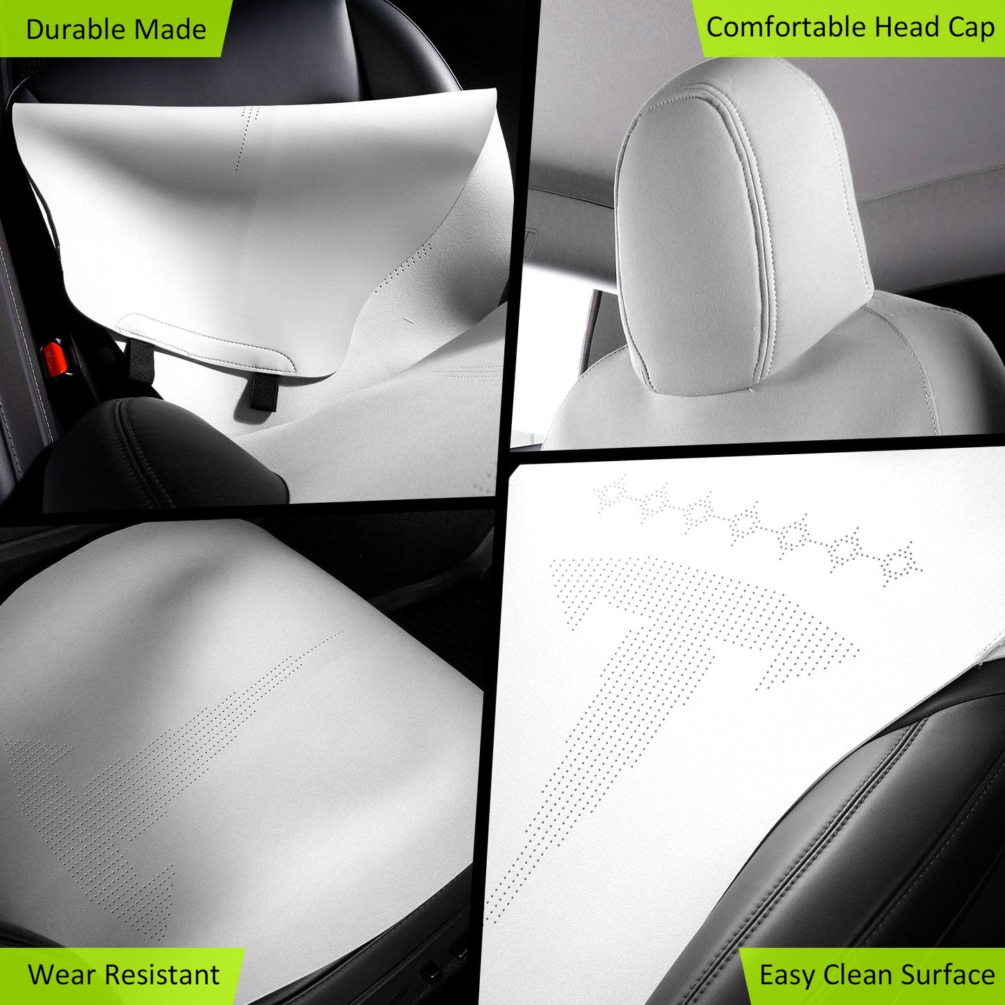 2017-2023 Tesla Model 3 Seat Covers Cushions V2 Suede Leather