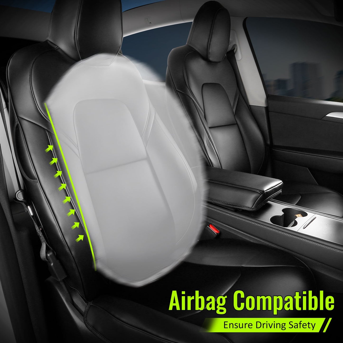 2020-2024 Tesla Model Y Front Rear 5-Seat Seat Covers Leather