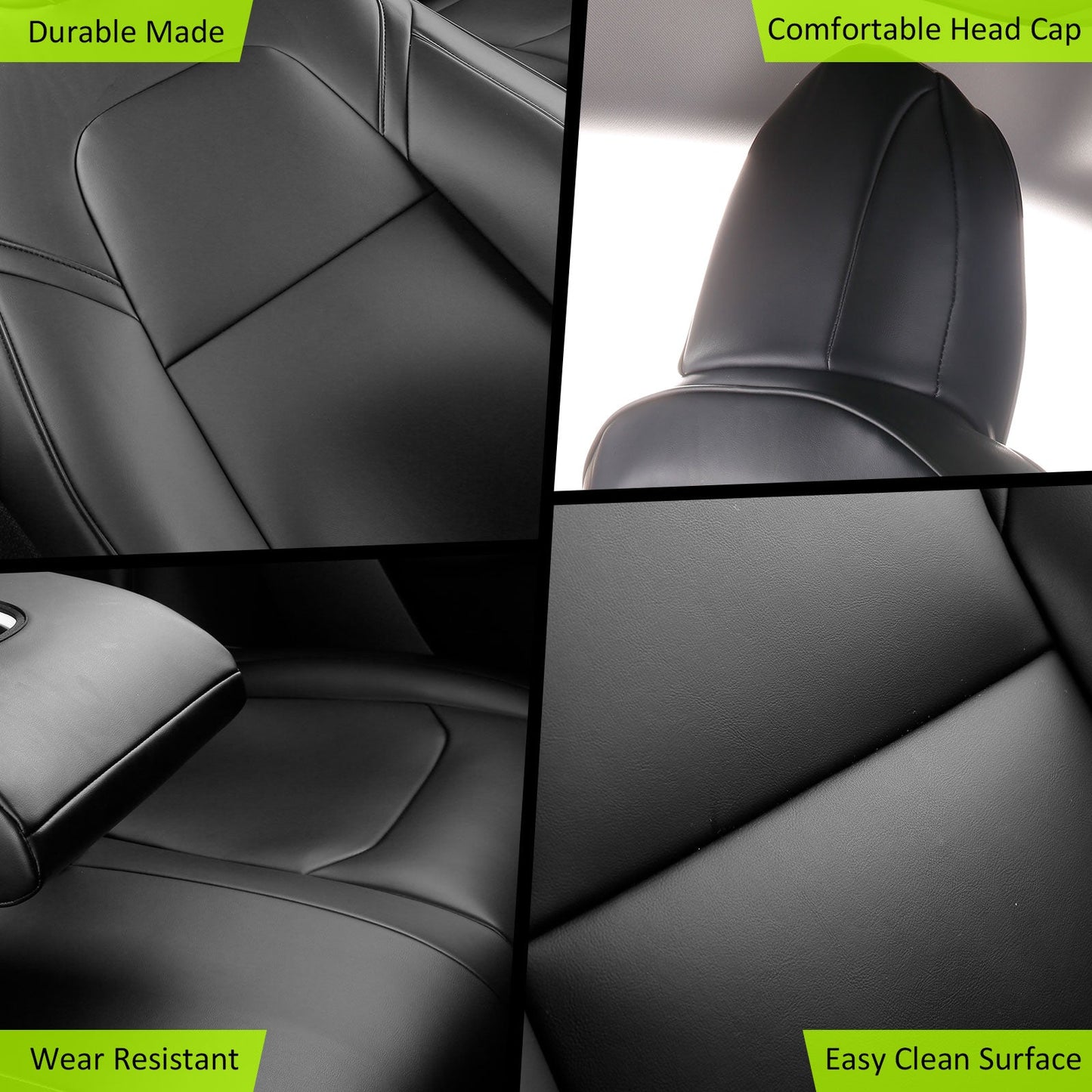 2020-2024 Tesla Model Y Front Rear 5-Seat Seat Covers Leather