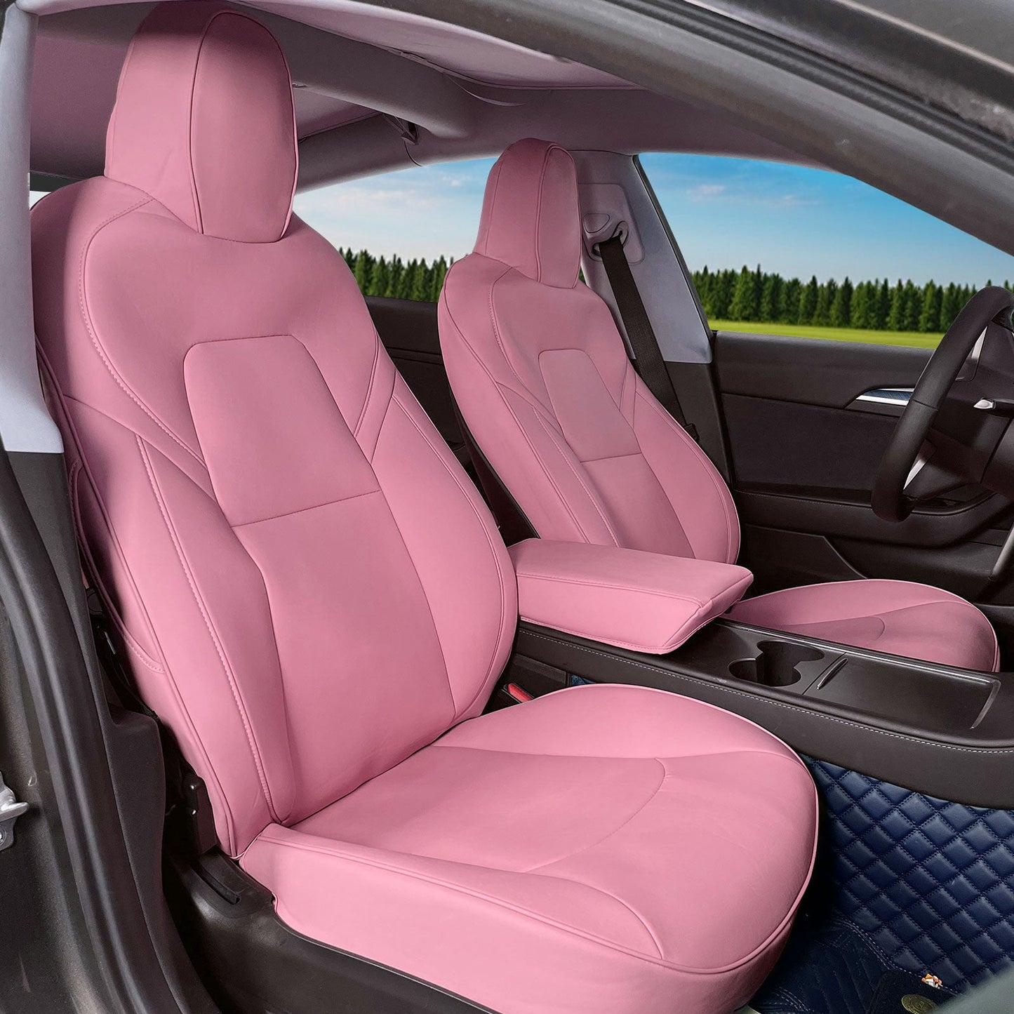 2020-2024 Tesla Model Y Front Rear 5-Seat Seat Covers Leather