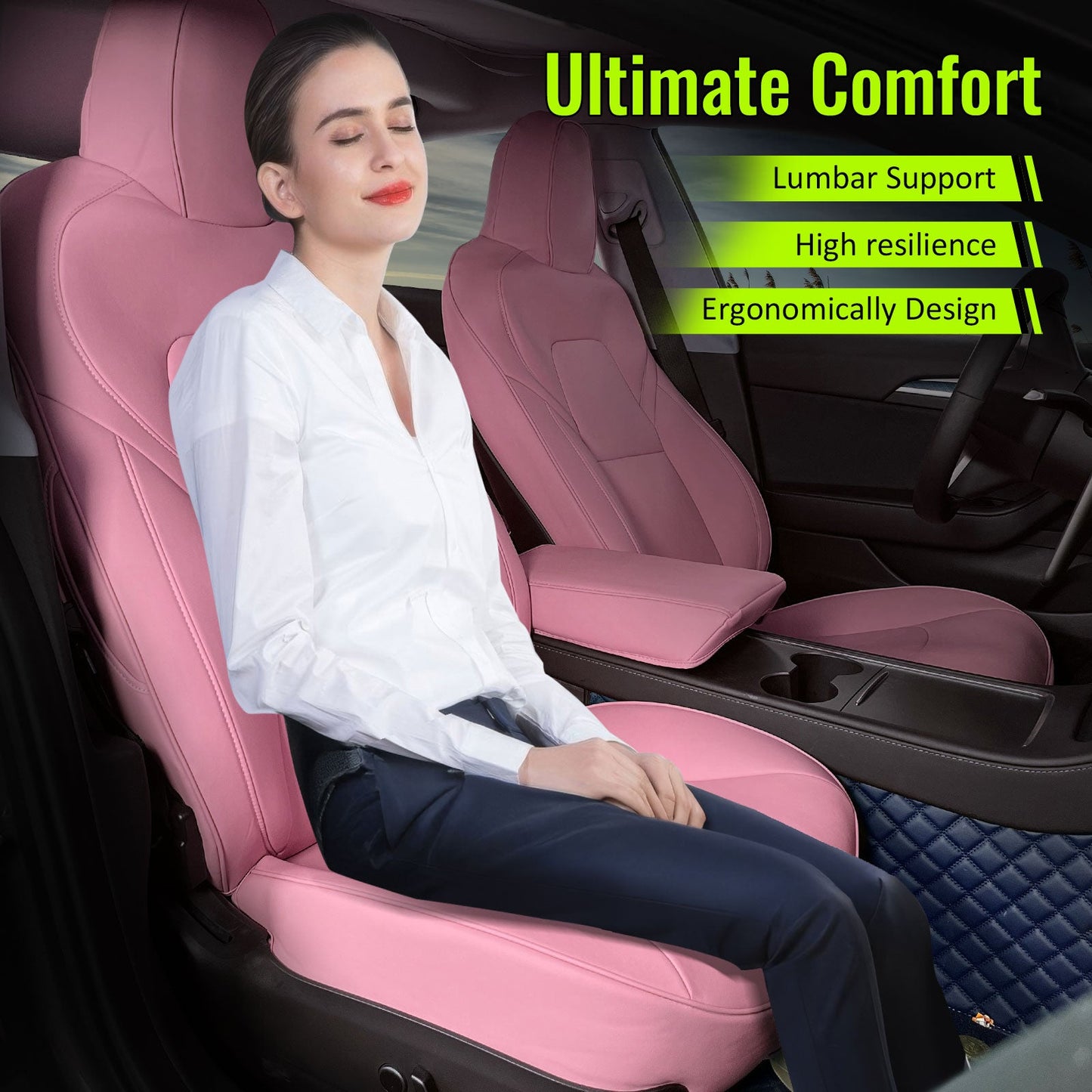 2020-2024 Tesla Model Y Front Rear 5-Seat Seat Covers Leather