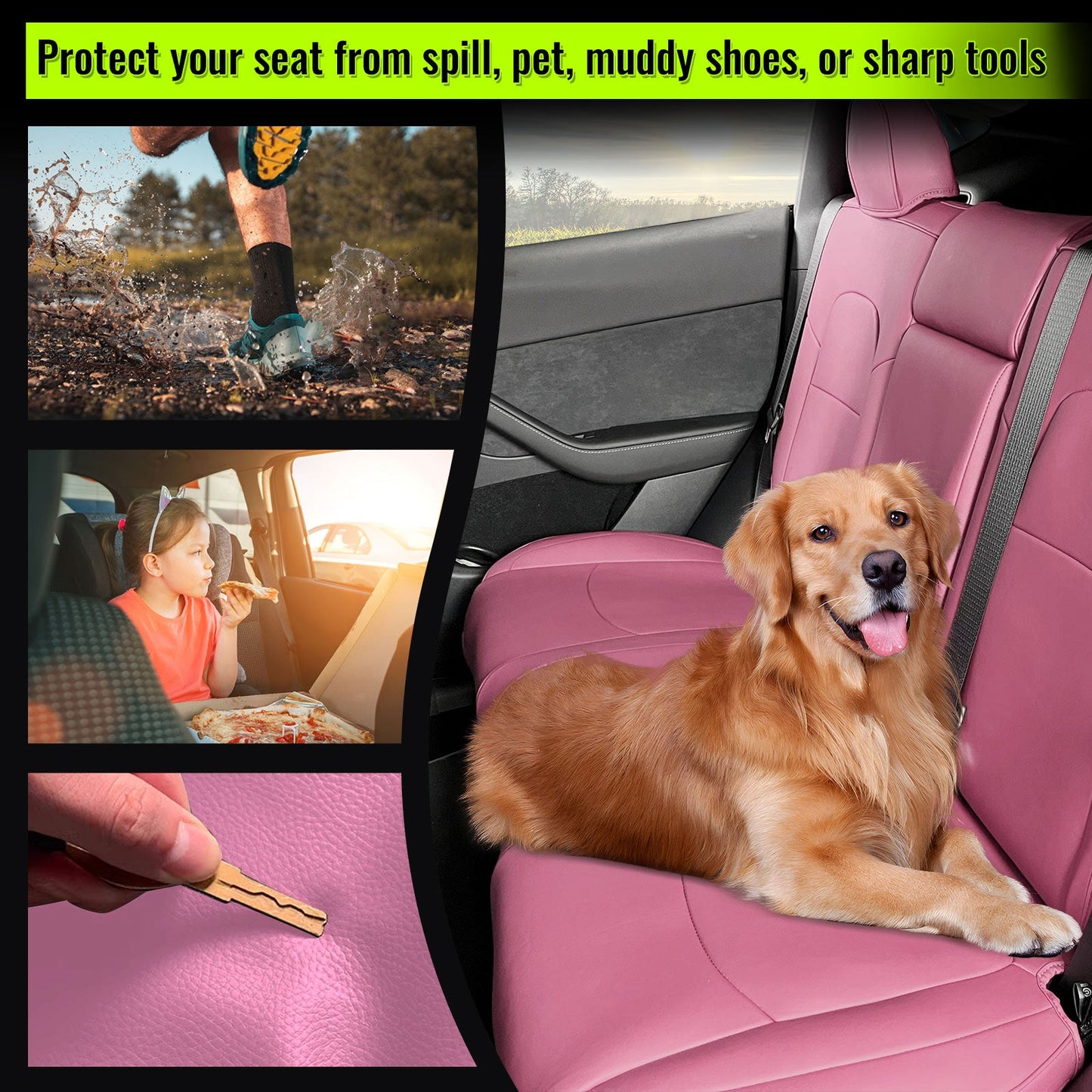 2020-2024 Tesla Model Y Front Rear 5-Seat Seat Covers Leather
