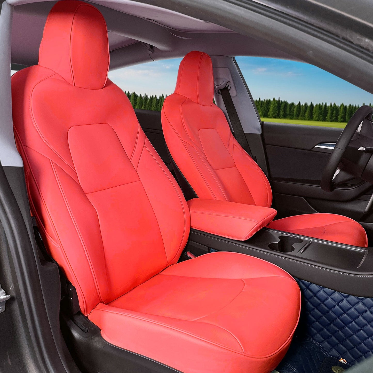 2020-2024 Tesla Model Y Front Rear 5-Seat Seat Covers Leather