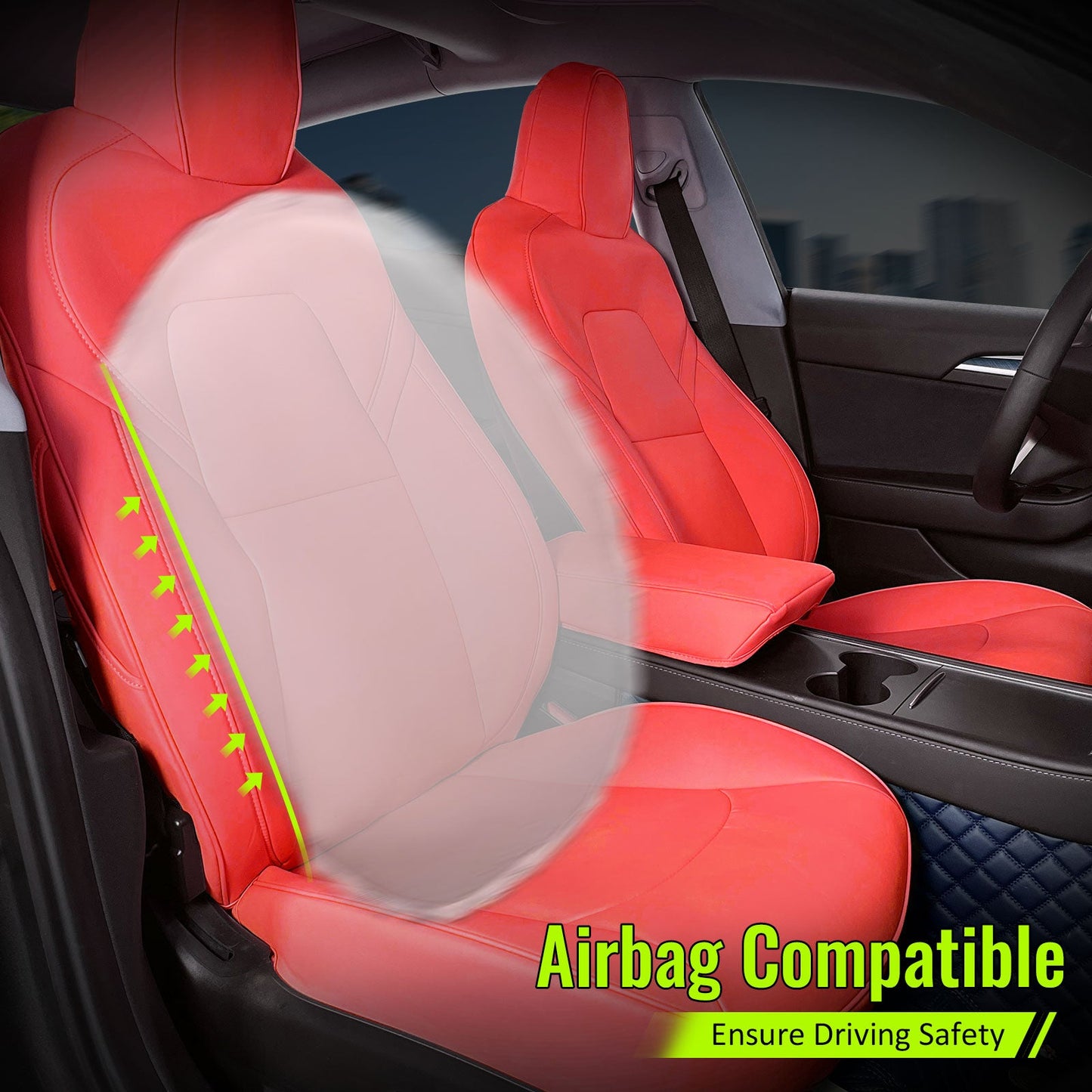 2020-2024 Tesla Model Y Front Rear 5-Seat Seat Covers Leather