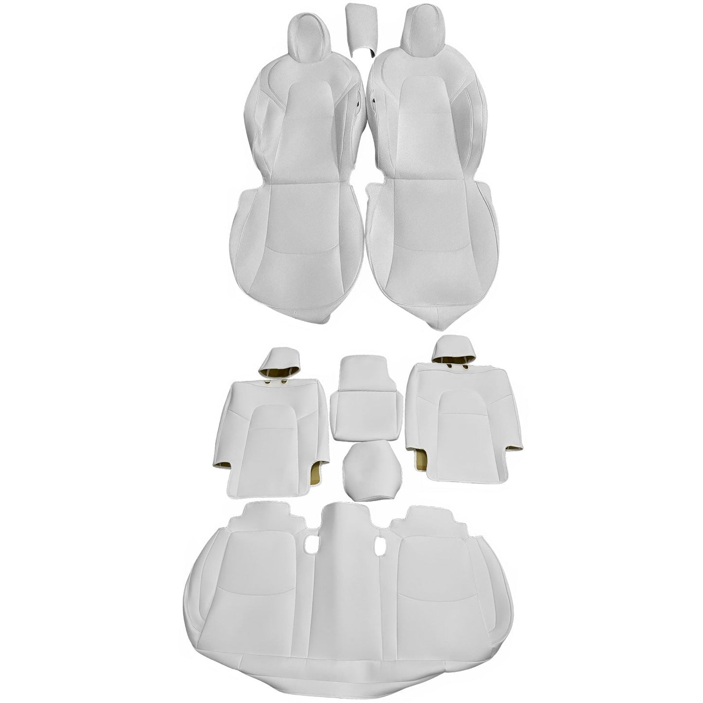 2020-2024 Tesla Model Y Front Rear 5-Seat Seat Covers Leather