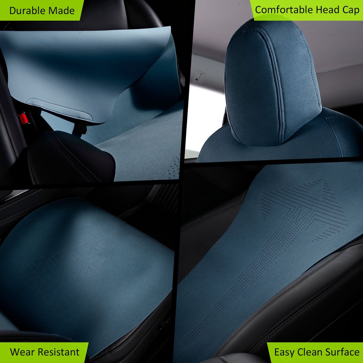 2020-2024 Tesla Model Y Seat Covers Cushions V1 Suede Leather