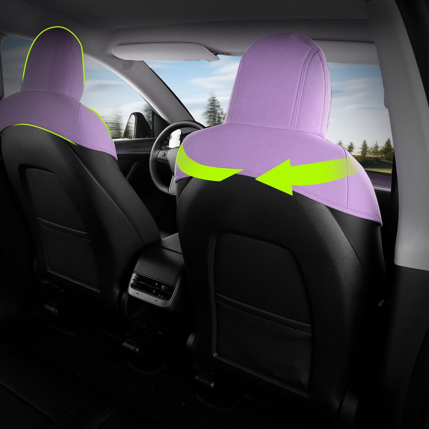 2020-2024 Tesla Model Y Seat Covers Cushions V1 Suede Leather