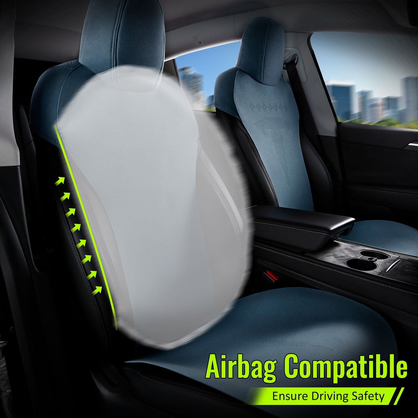 2020-2024 Tesla Model Y Seat Covers Cushions V2 Suede Leather