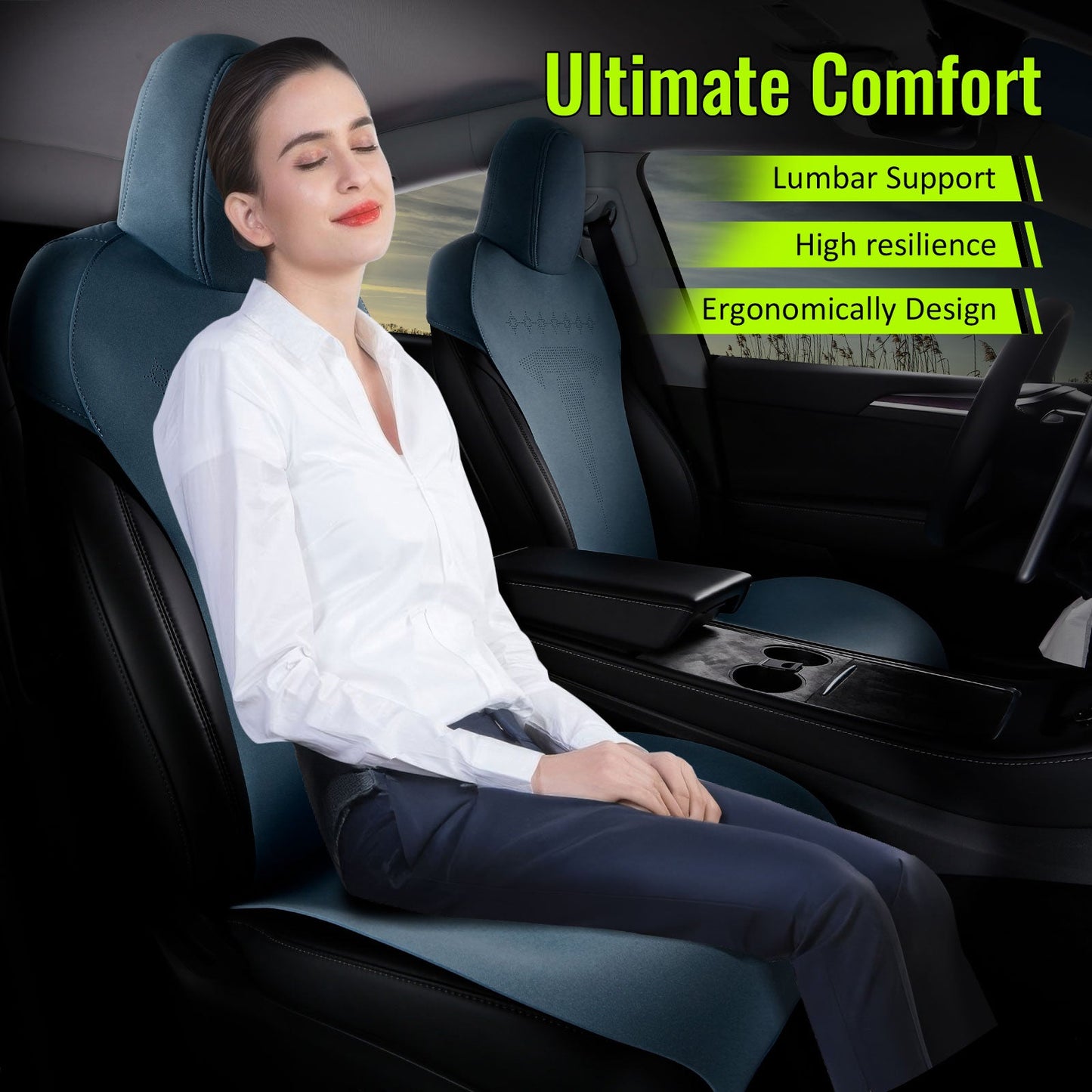 2020-2024 Tesla Model Y Seat Covers Cushions V2 Suede Leather