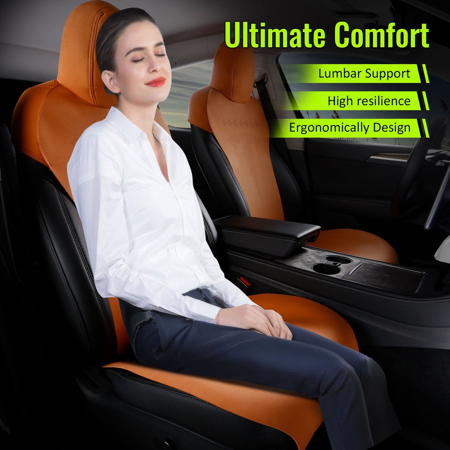 2020-2024 Tesla Model Y Seat Covers Cushions V2 Suede Leather
